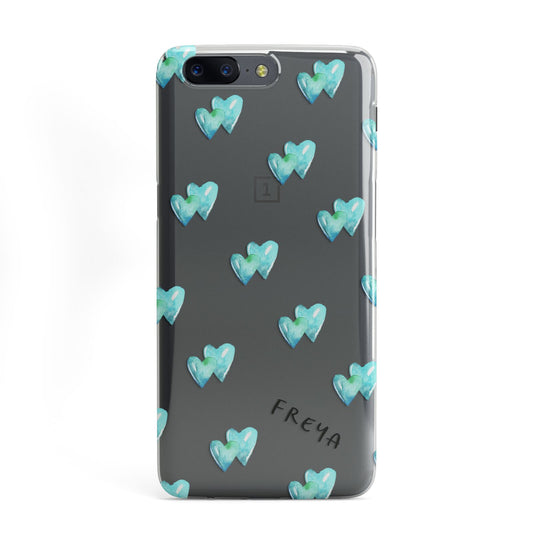 Personalised Blue Hearts OnePlus Case