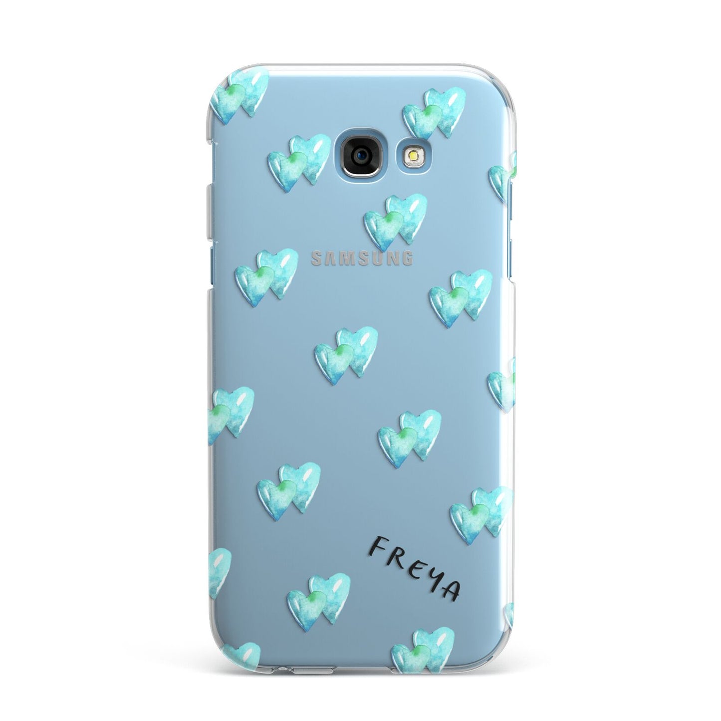 Personalised Blue Hearts Samsung Galaxy A7 2017 Case