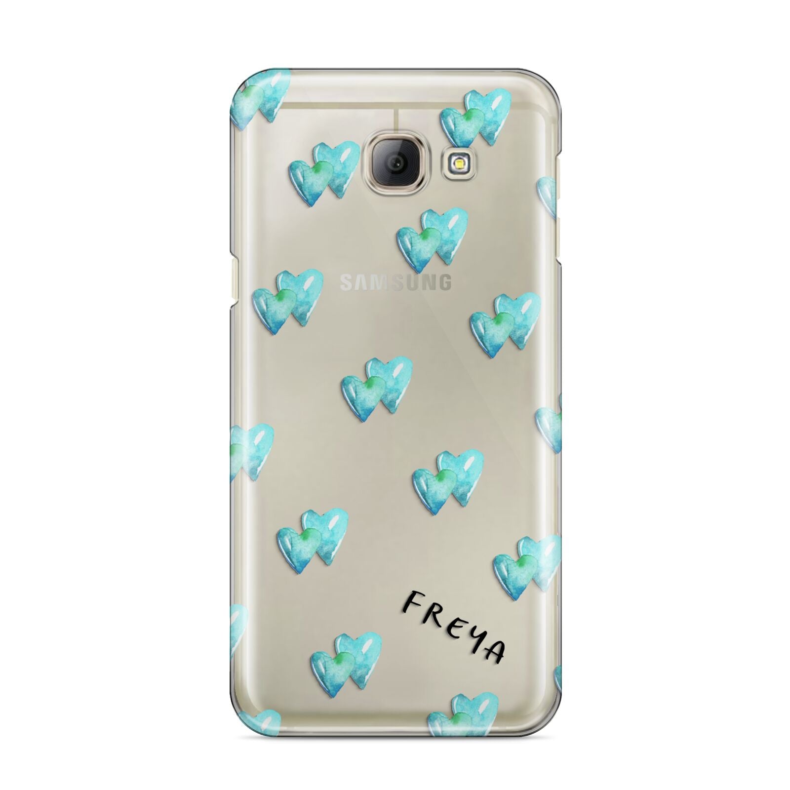 Personalised Blue Hearts Samsung Galaxy A8 2016 Case