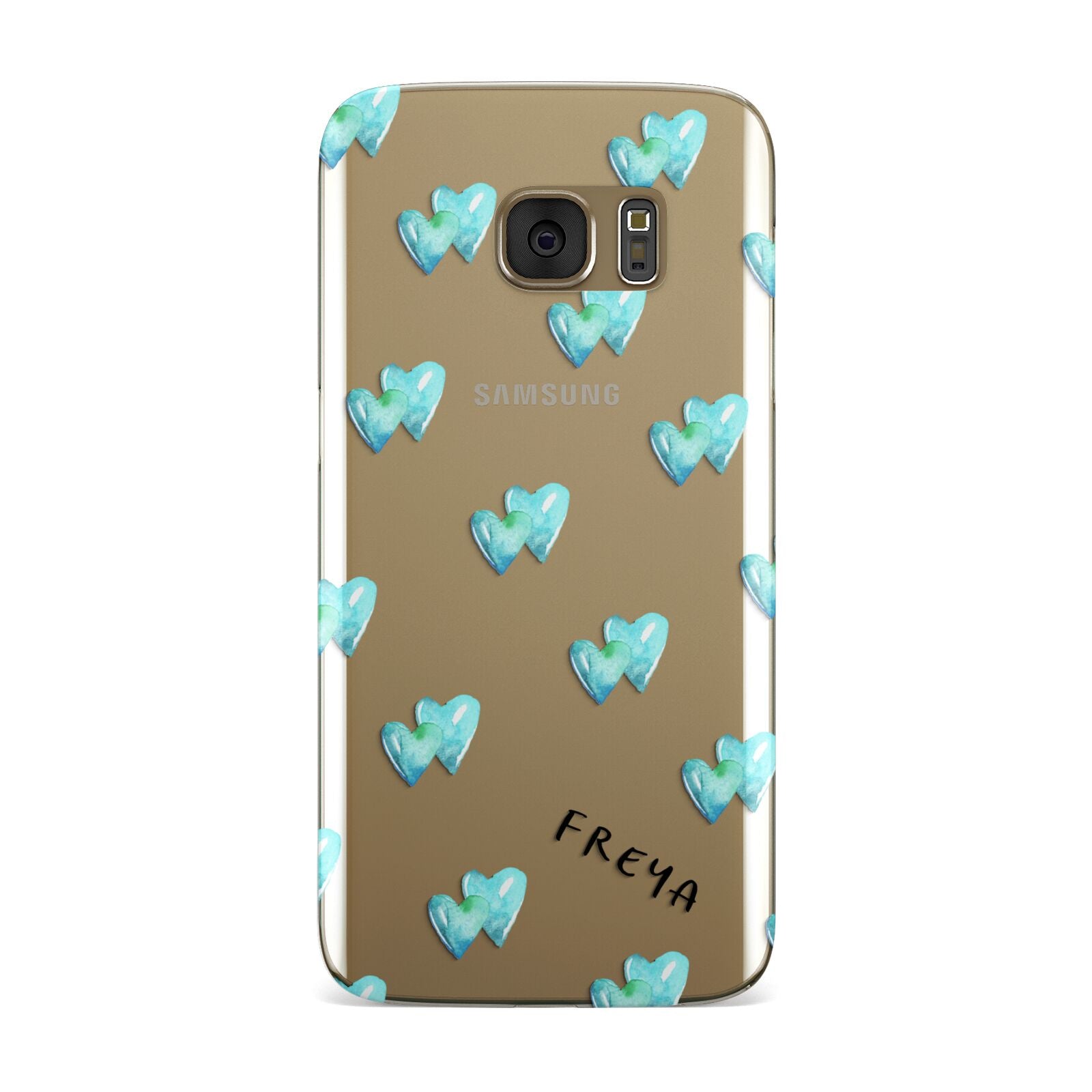 Personalised Blue Hearts Samsung Galaxy Case