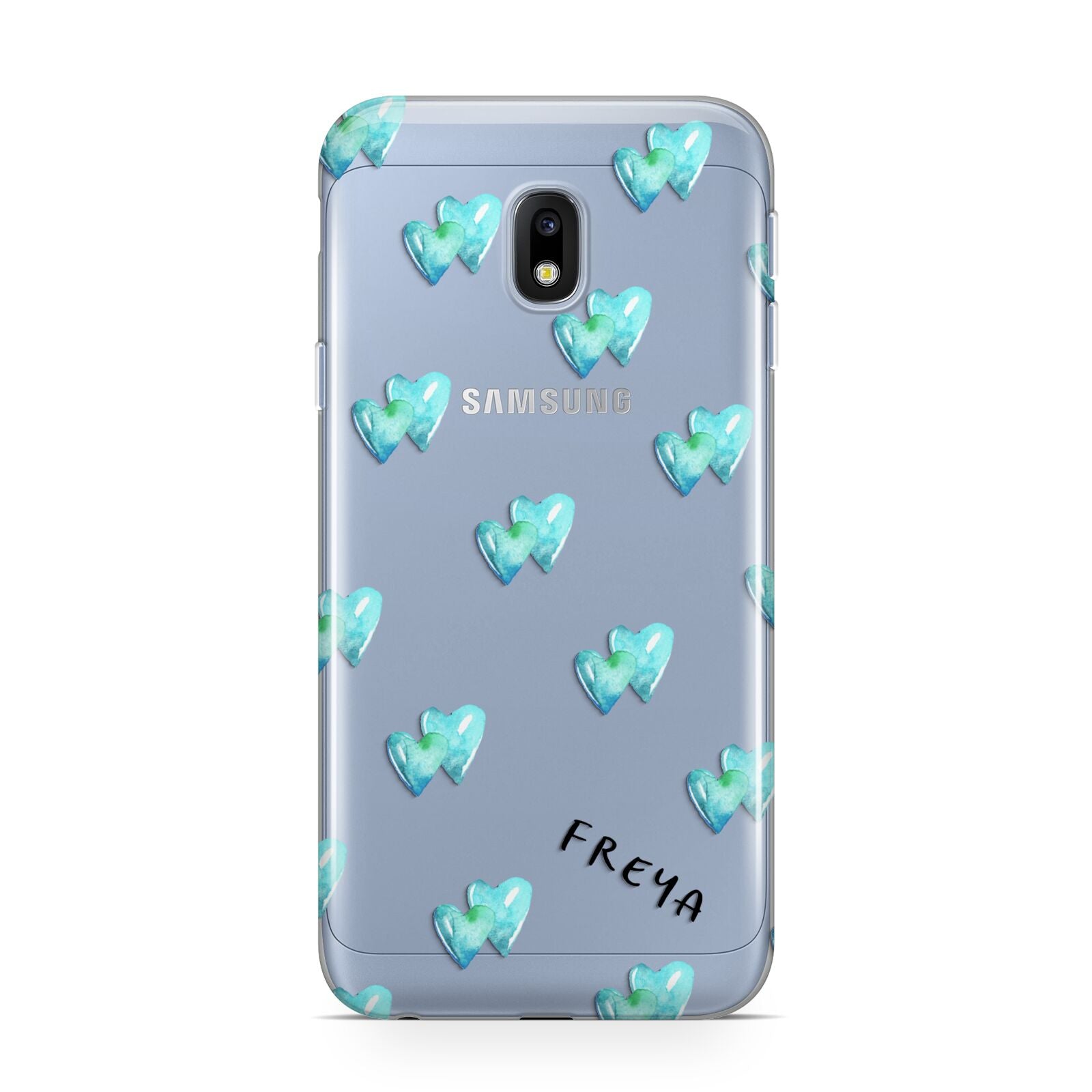 Personalised Blue Hearts Samsung Galaxy J3 2017 Case