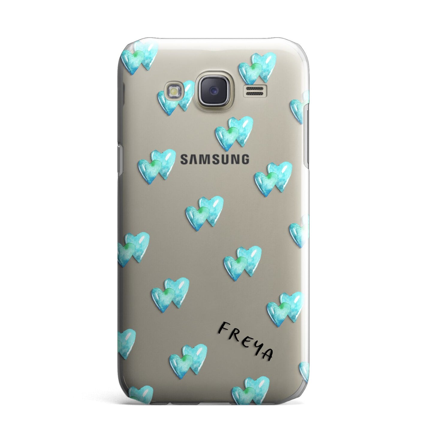 Personalised Blue Hearts Samsung Galaxy J7 Case