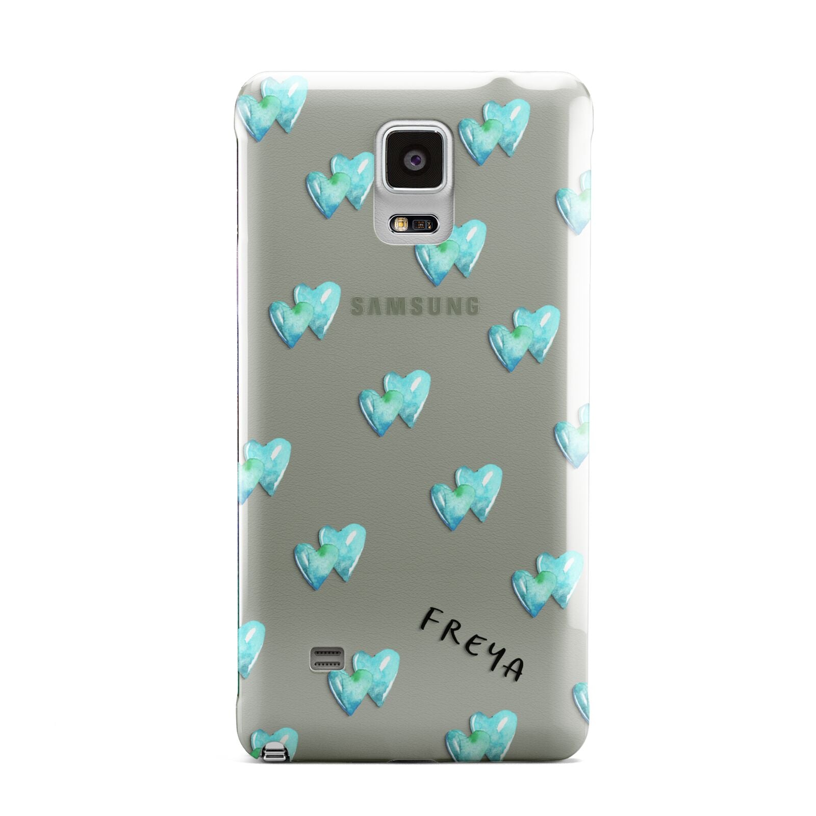 Personalised Blue Hearts Samsung Galaxy Note 4 Case