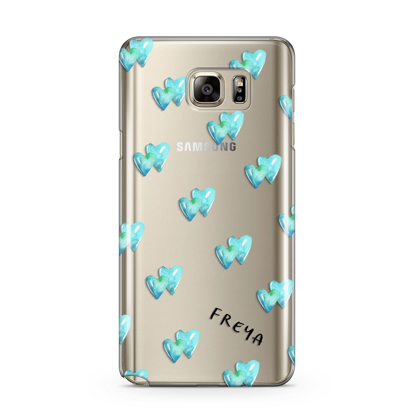 Personalised Blue Hearts Samsung Galaxy Note 5 Case