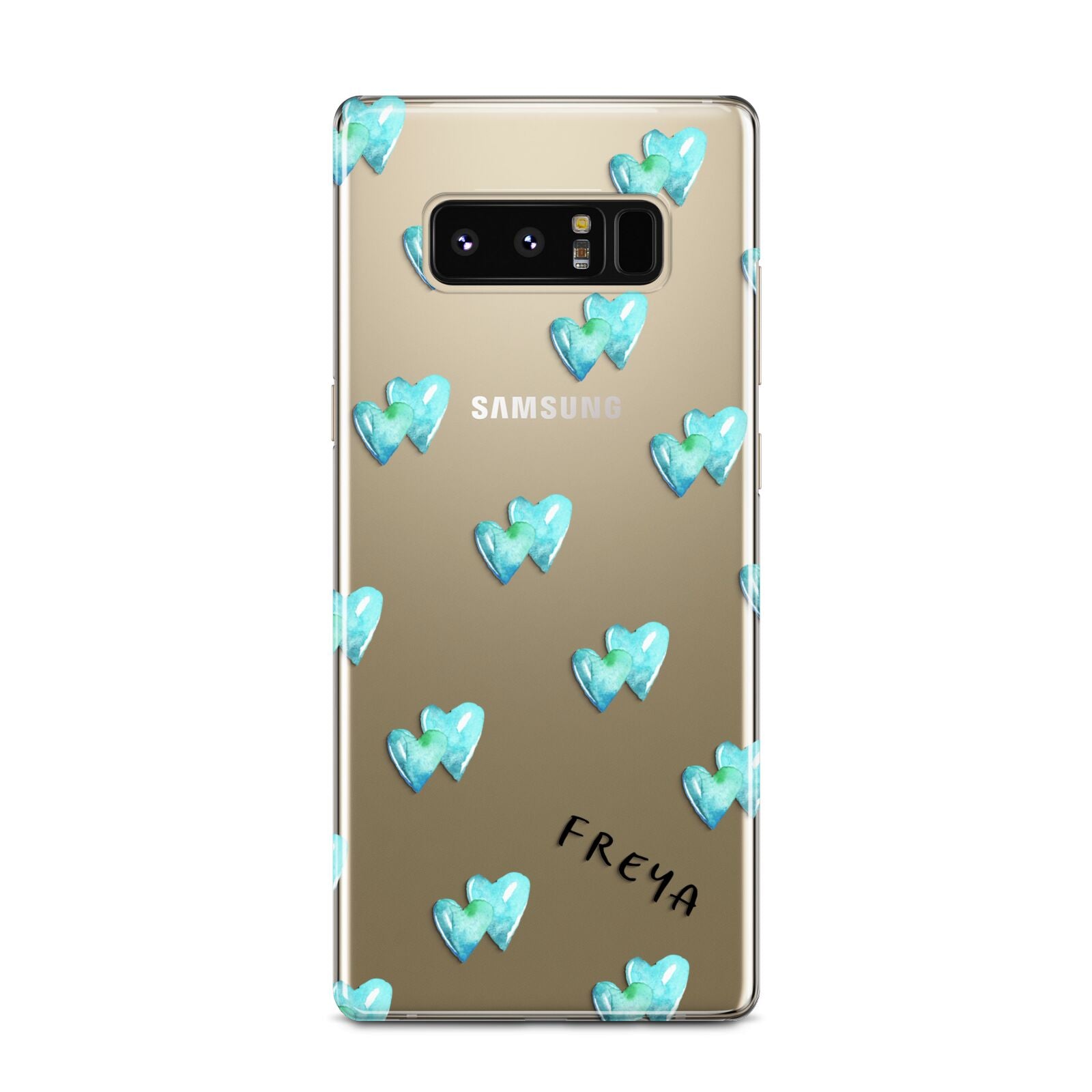 Personalised Blue Hearts Samsung Galaxy Note 8 Case