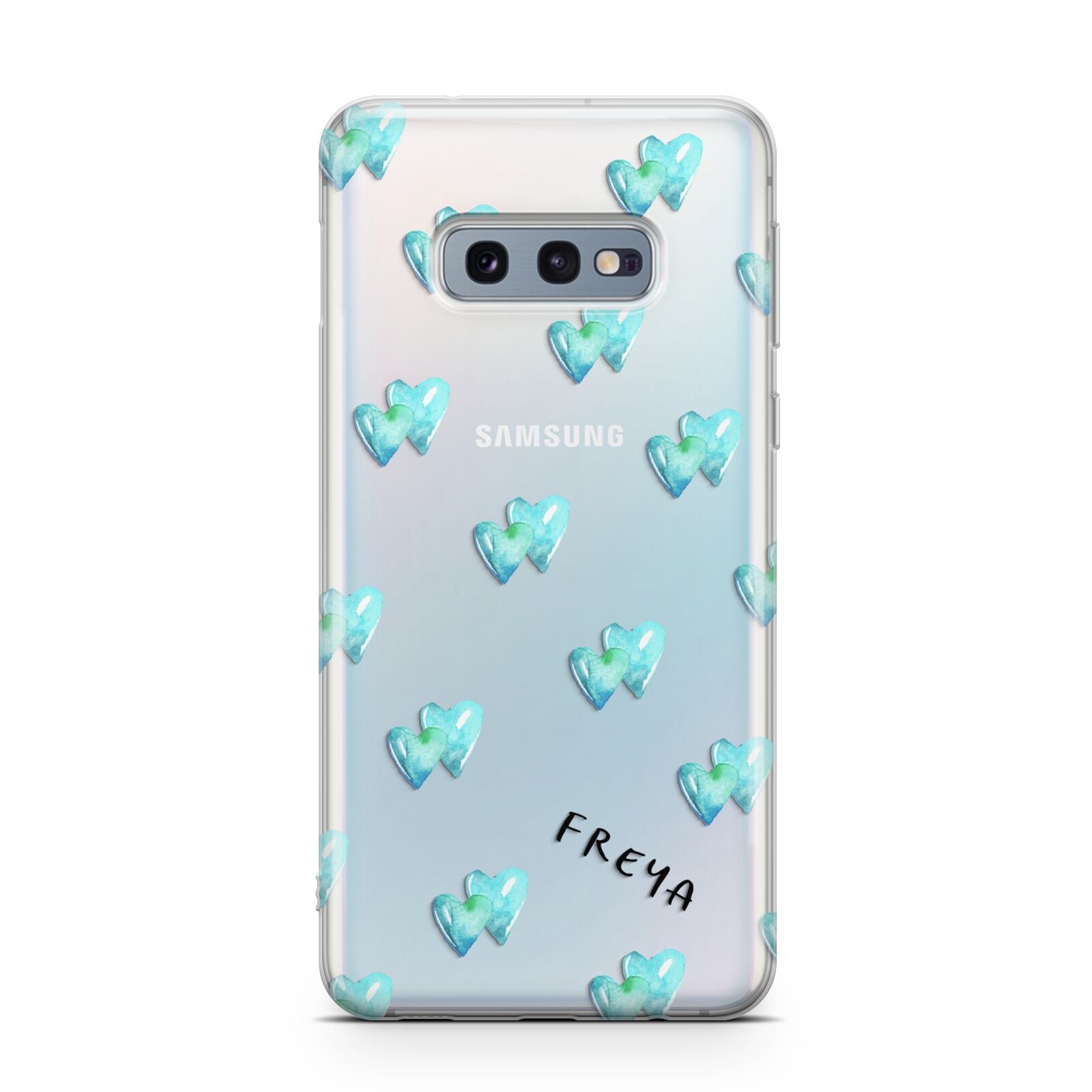 Personalised Blue Hearts Samsung Galaxy S10E Case