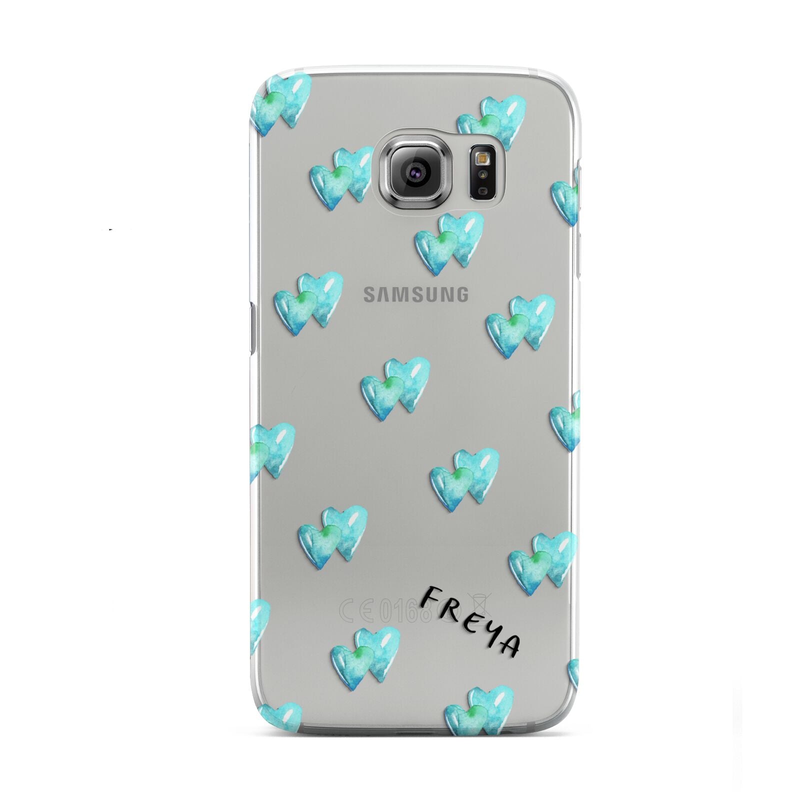 Personalised Blue Hearts Samsung Galaxy S6 Case