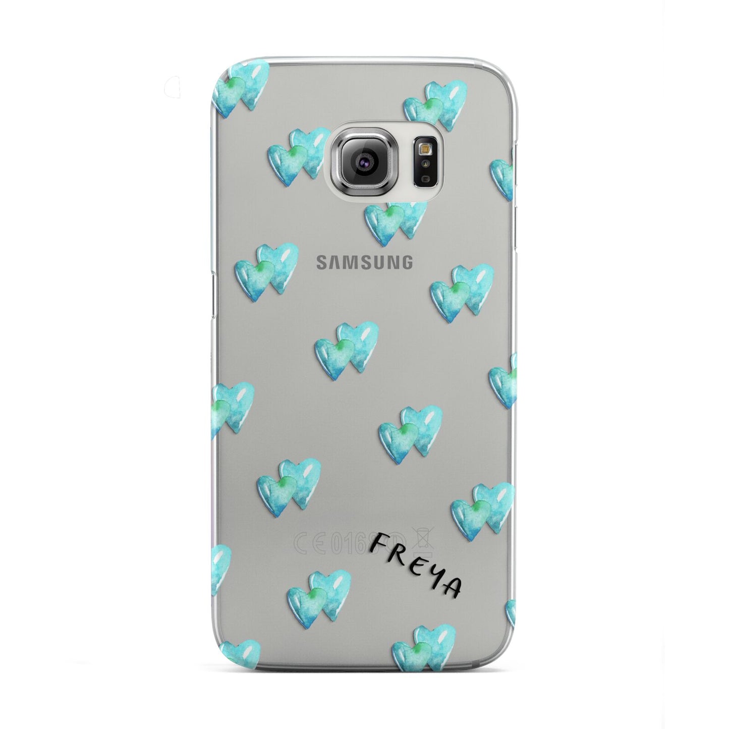 Personalised Blue Hearts Samsung Galaxy S6 Edge Case