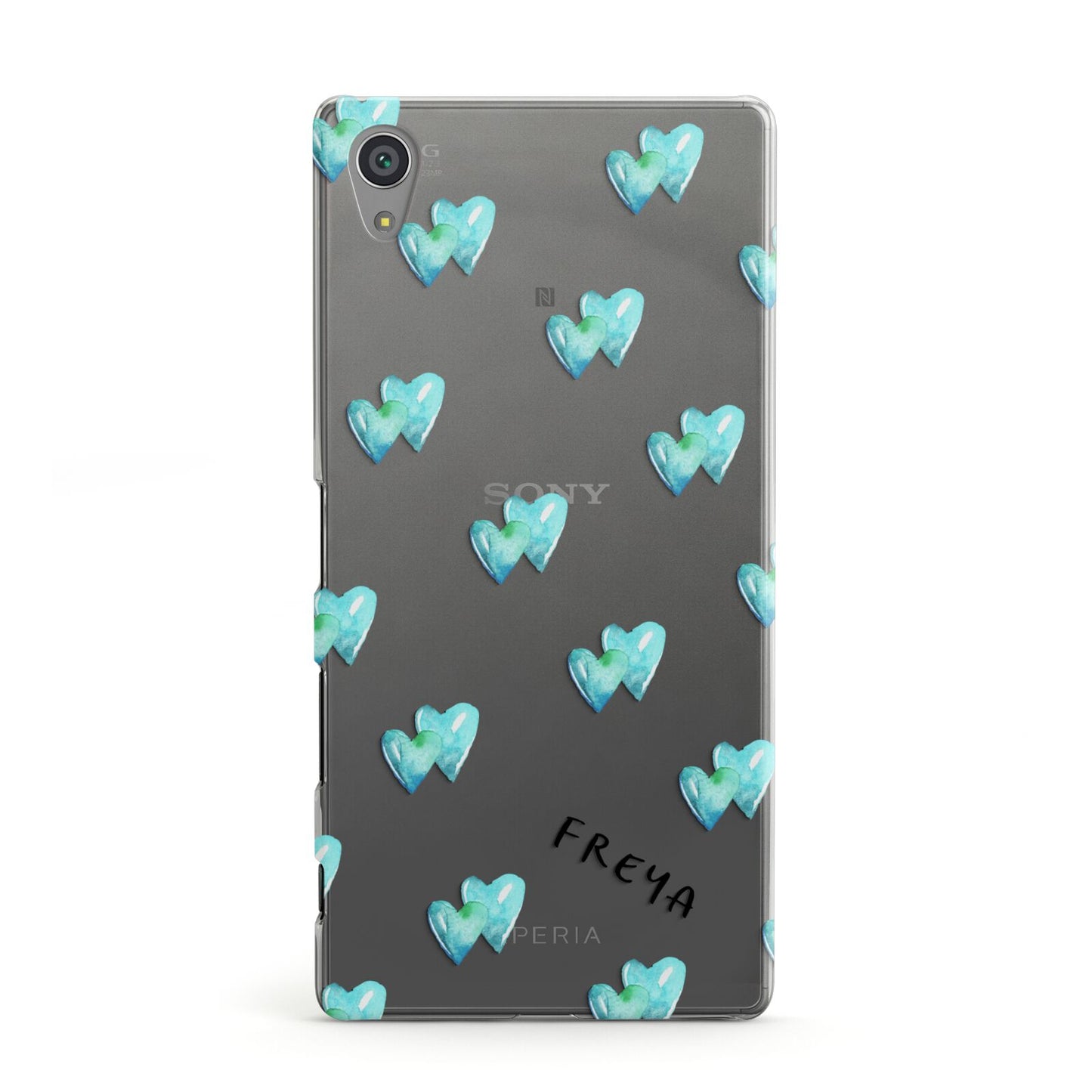 Personalised Blue Hearts Sony Xperia Case