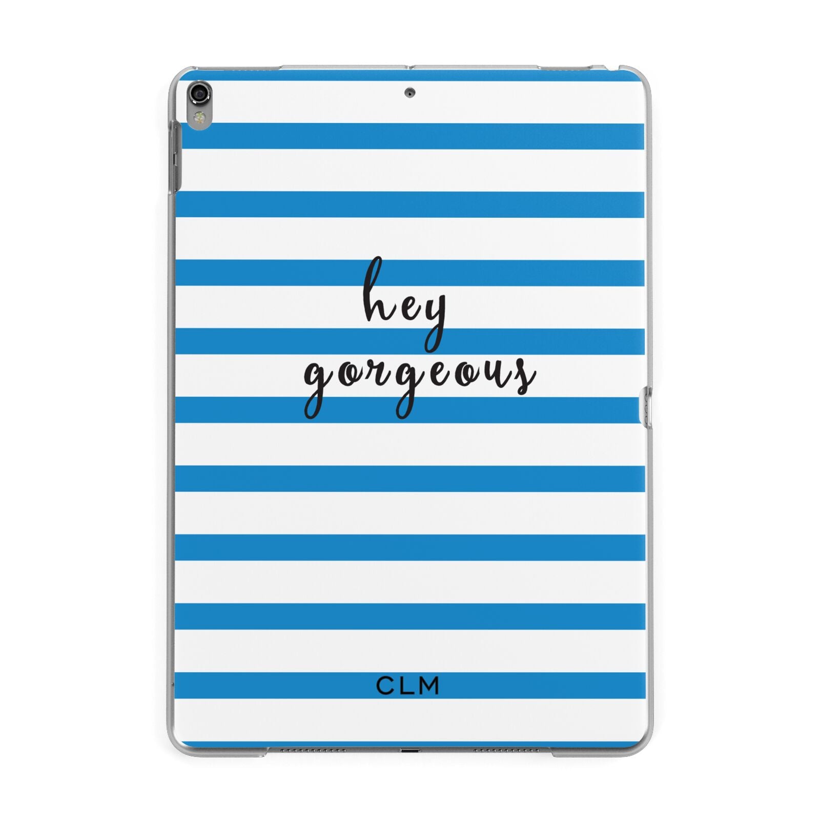 Personalised Blue Hey Gorgeous Apple iPad Grey Case