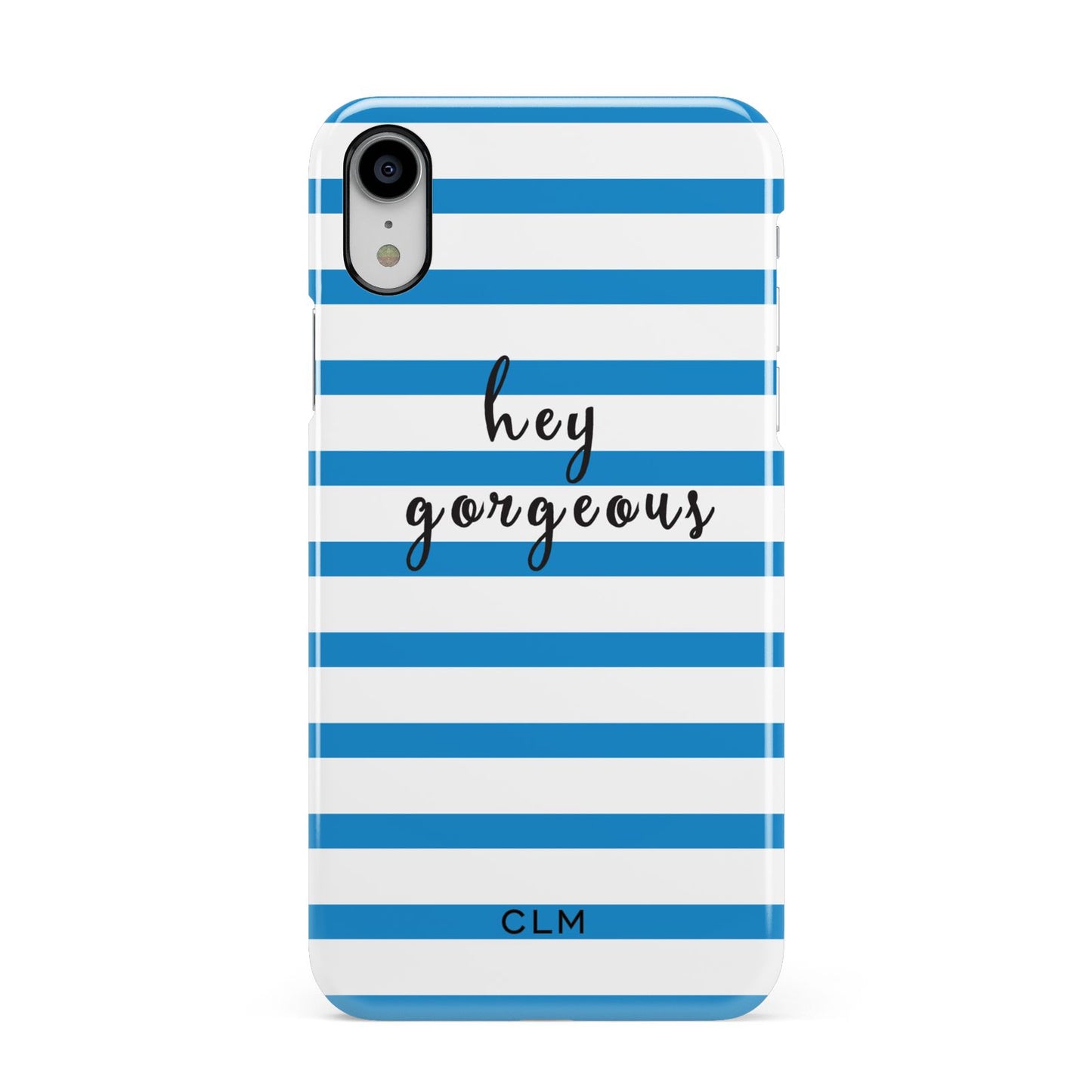 Personalised Blue Hey Gorgeous Apple iPhone XR White 3D Snap Case