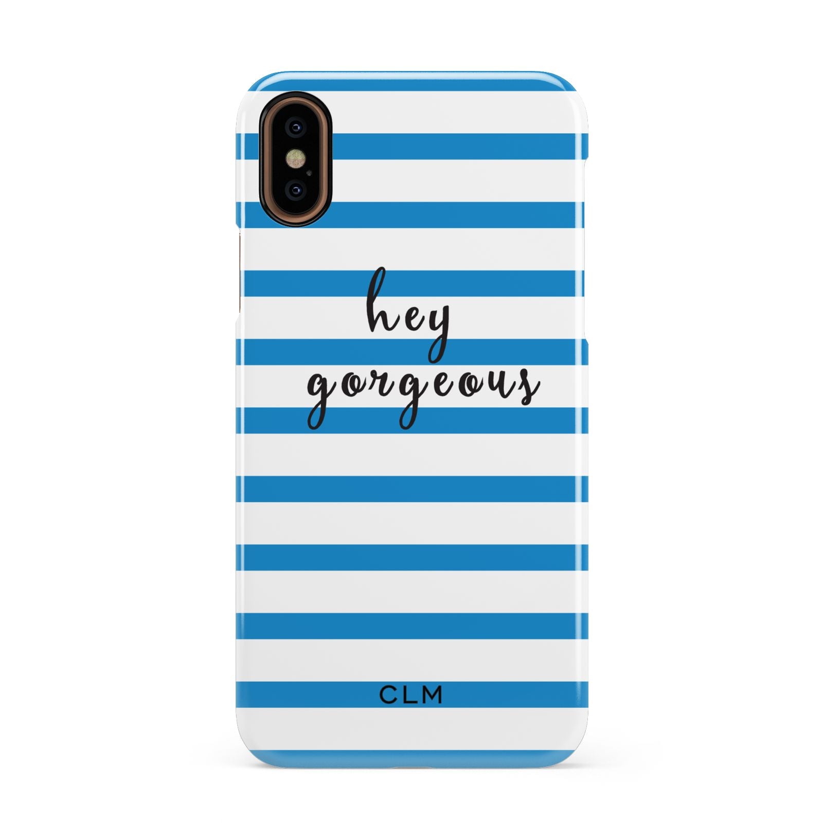 Personalised Blue Hey Gorgeous Apple iPhone XS 3D Snap Case