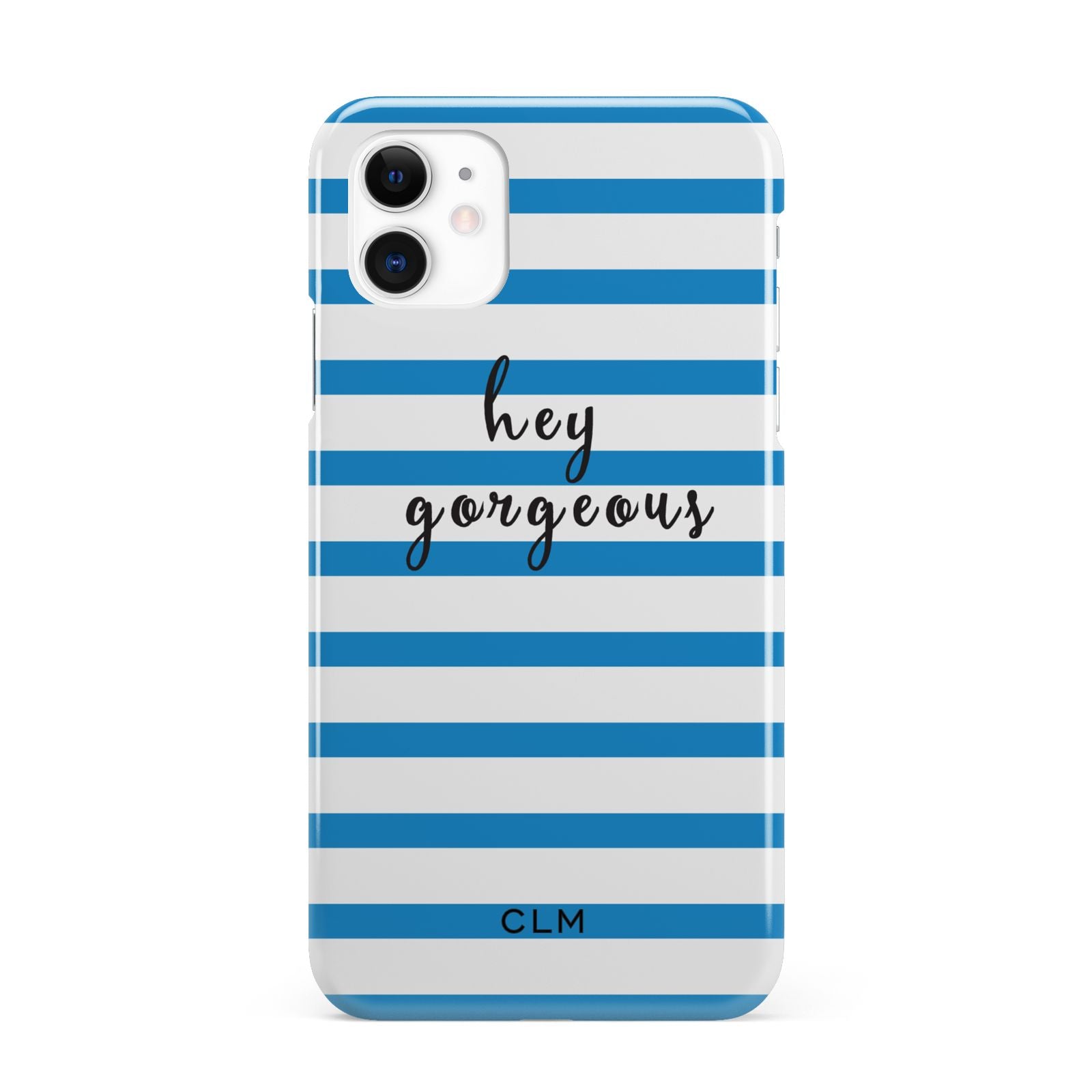 Personalised Blue Hey Gorgeous iPhone 11 3D Snap Case