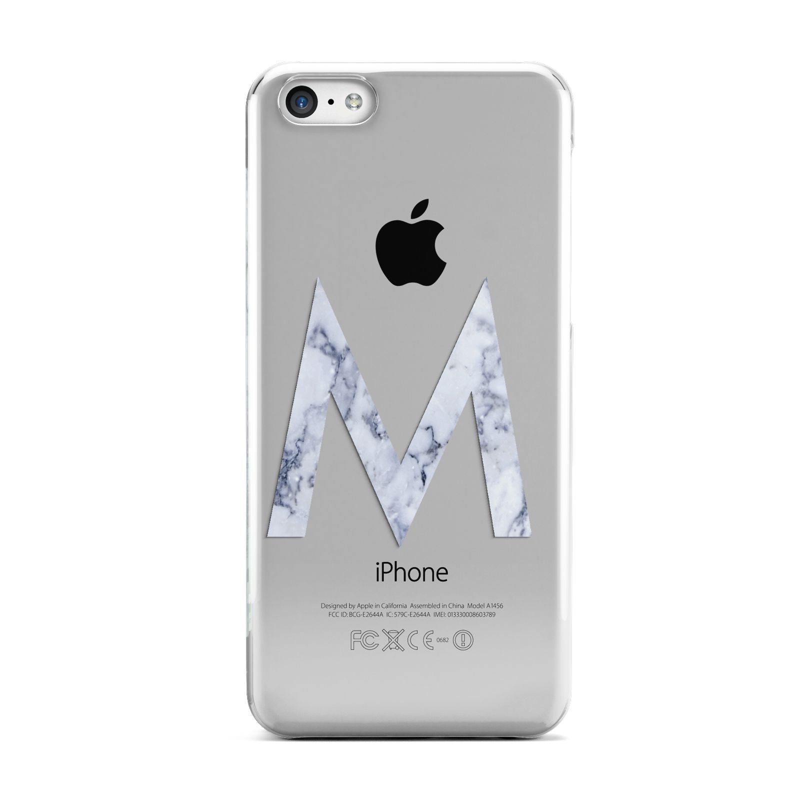 Personalised Blue Marble Initial Clear Custom Apple iPhone 5c Case