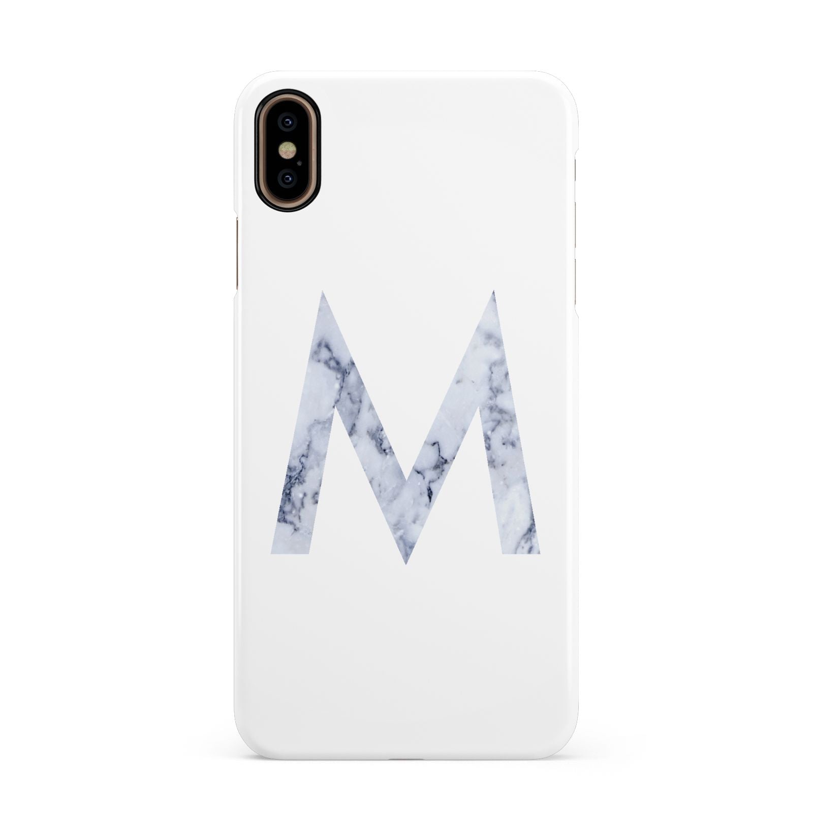 Personalised Blue Marble Initial Clear Custom Apple iPhone Xs Max 3D Snap Case