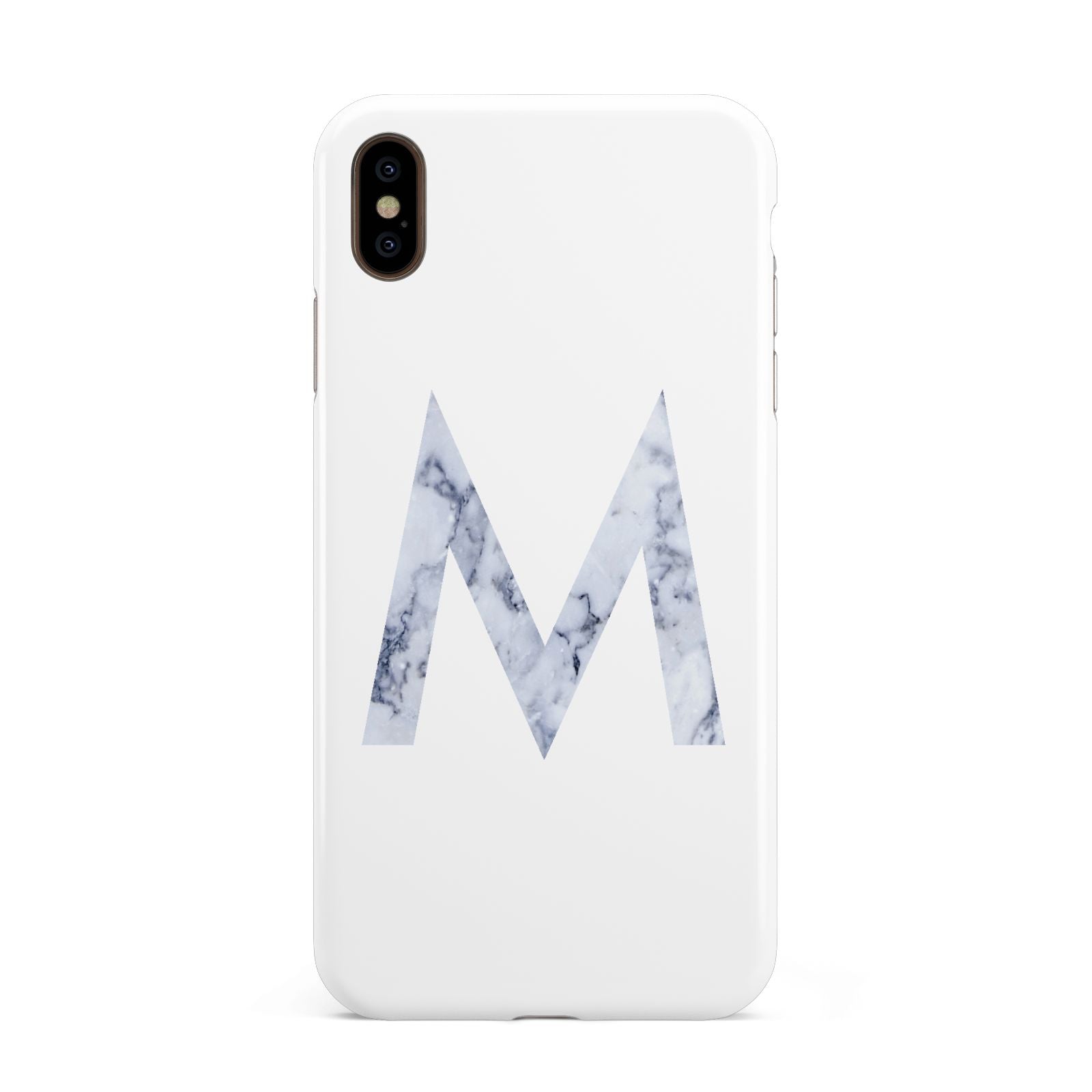 Personalised Blue Marble Initial Clear Custom Apple iPhone Xs Max 3D Tough Case