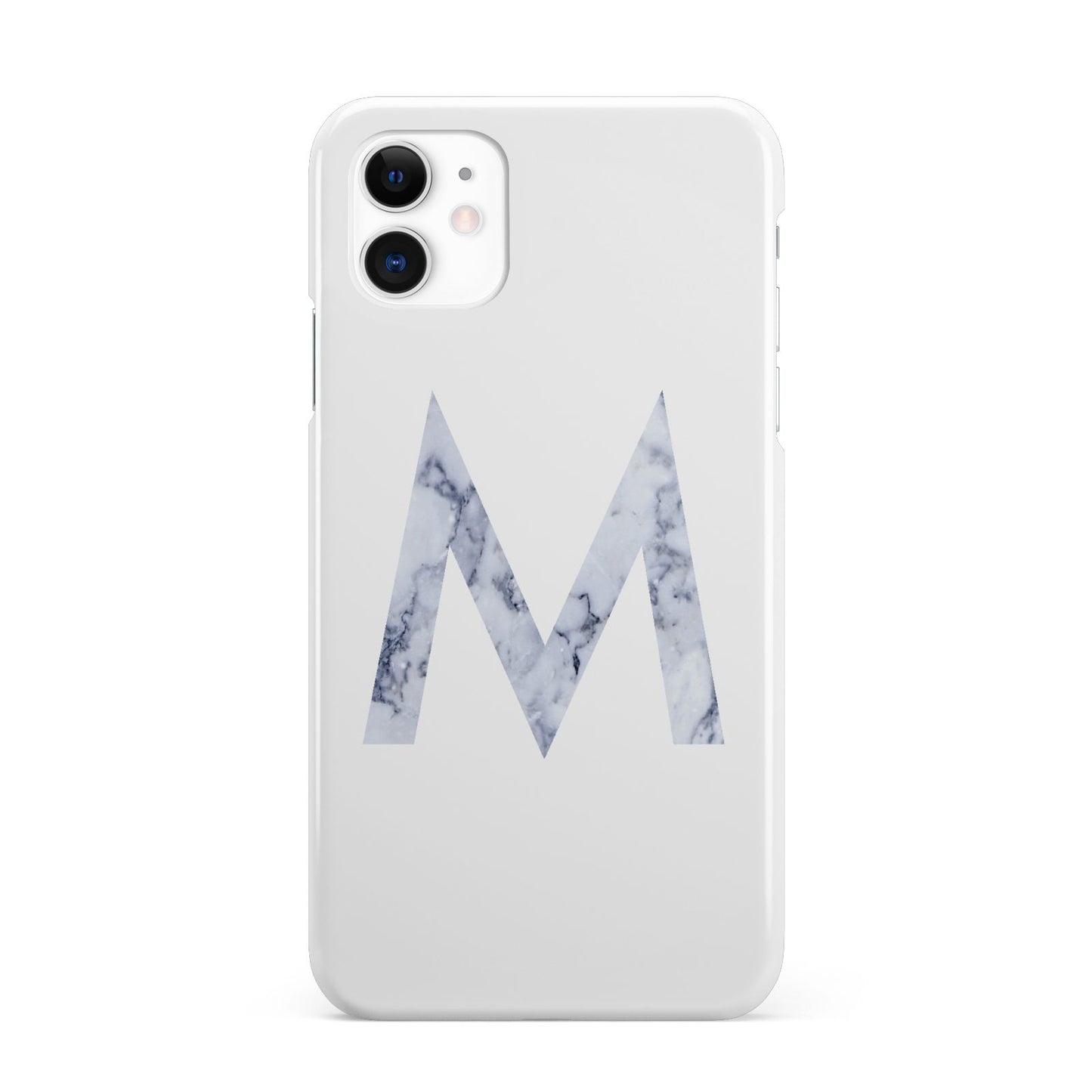 Personalised Blue Marble Initial Clear Custom iPhone 11 3D Snap Case