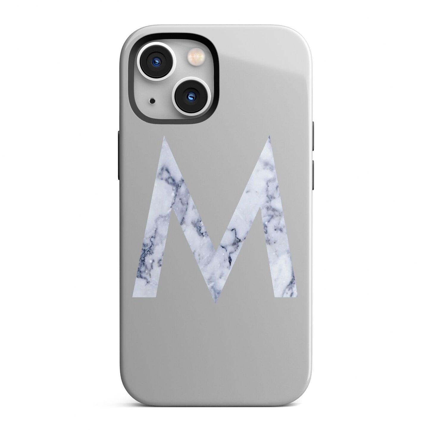 Personalised Blue Marble Initial Clear Custom iPhone 13 Mini Full Wrap 3D Tough Case