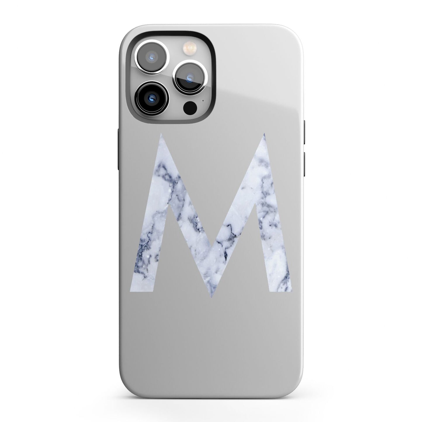 Personalised Blue Marble Initial Clear Custom iPhone 13 Pro Max Full Wrap 3D Tough Case