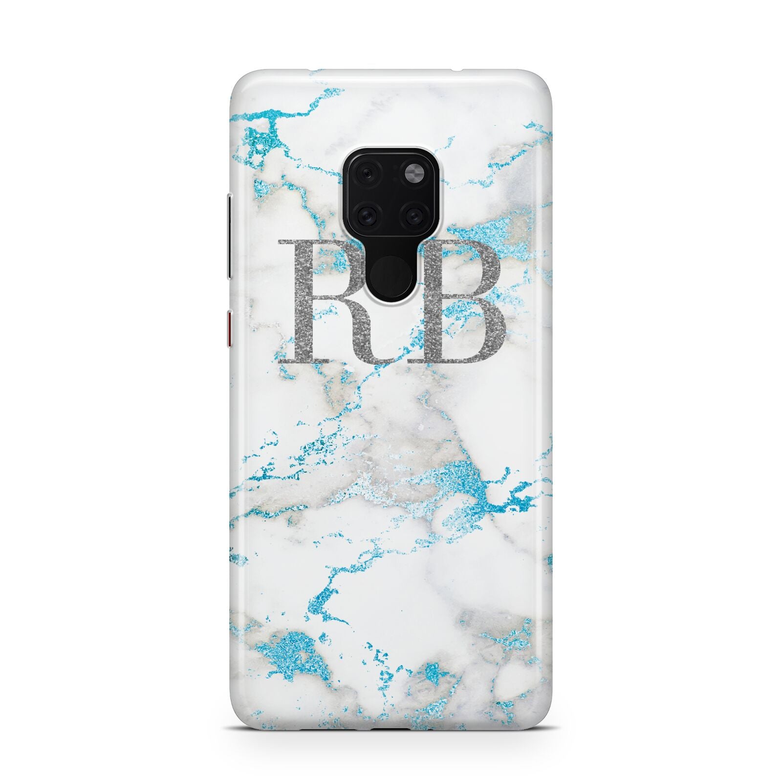 Personalised Blue Marble Initials Huawei Mate 20 Phone Case