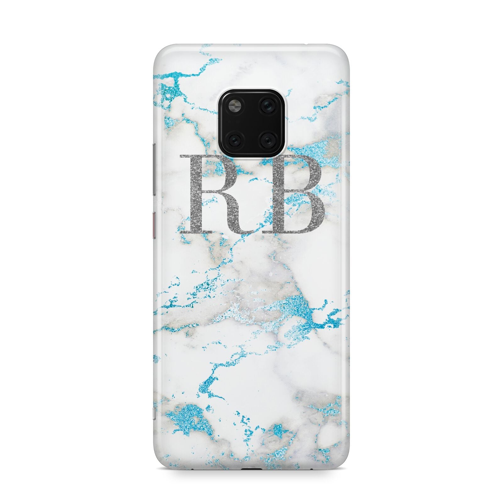 Personalised Blue Marble Initials Huawei Mate 20 Pro Phone Case