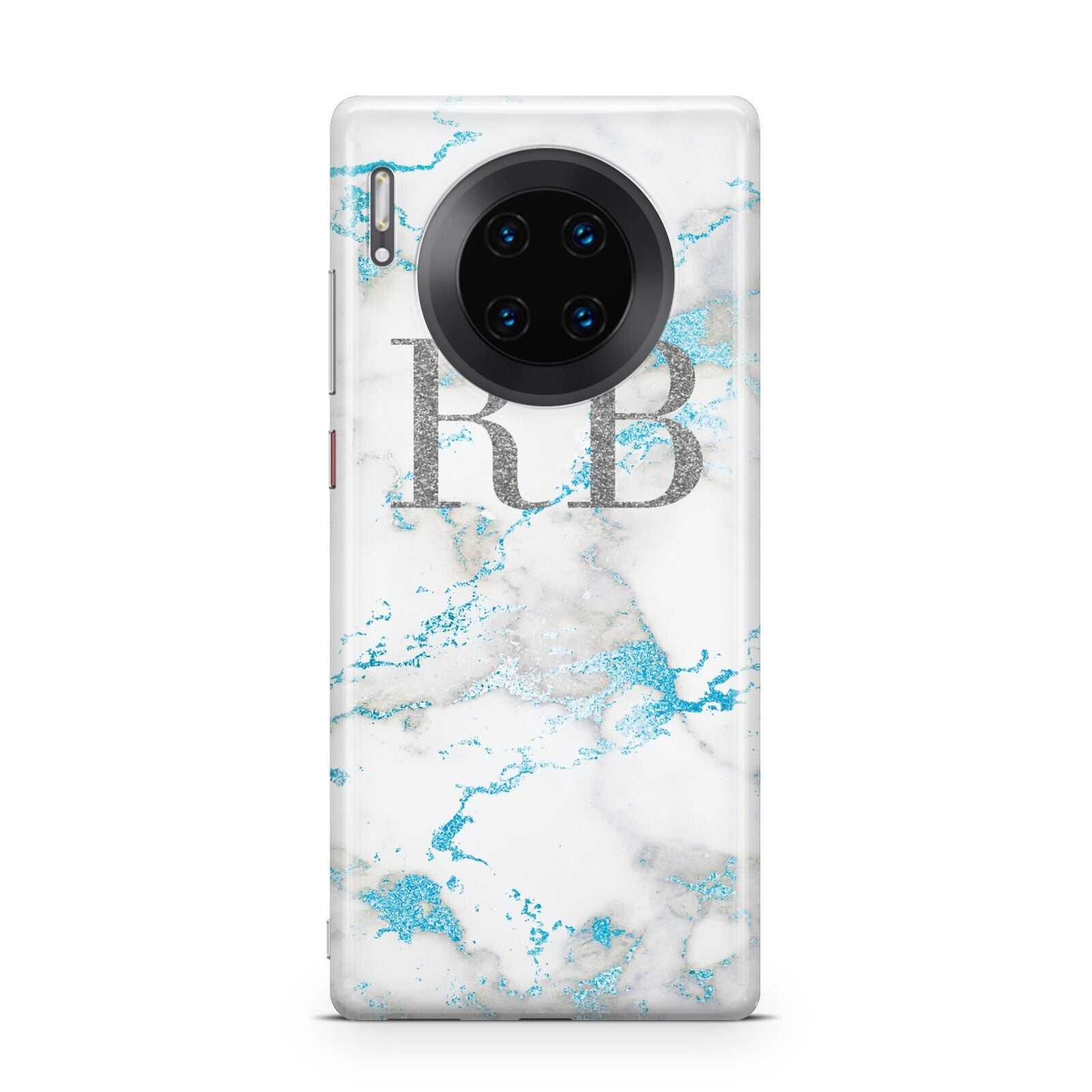 Personalised Blue Marble Initials Huawei Mate 30 Pro Phone Case