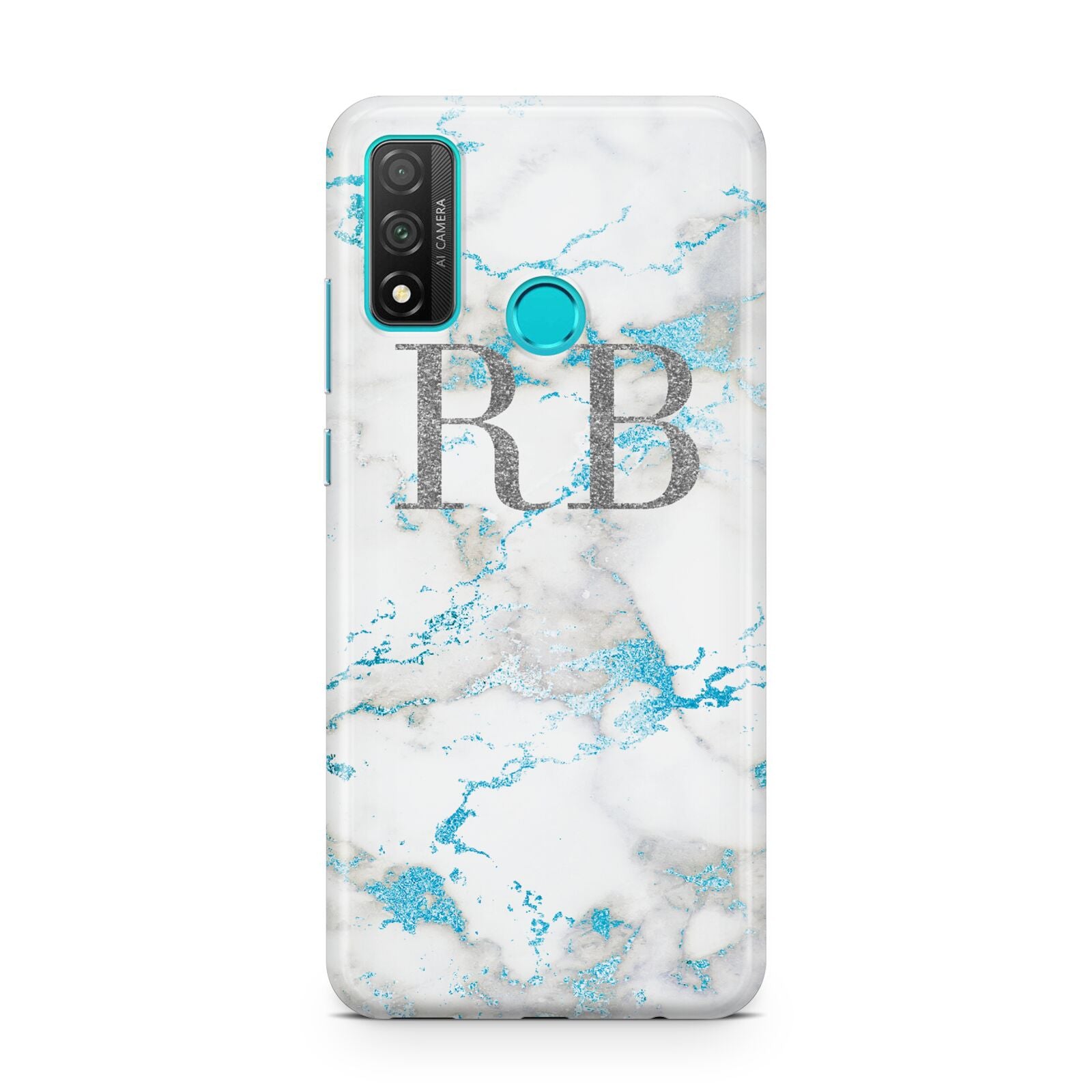 Personalised Blue Marble Initials Huawei P Smart 2020
