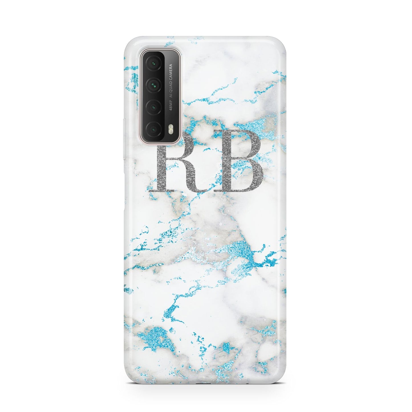 Personalised Blue Marble Initials Huawei P Smart 2021