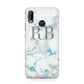 Personalised Blue Marble Initials Huawei P20 Lite Phone Case