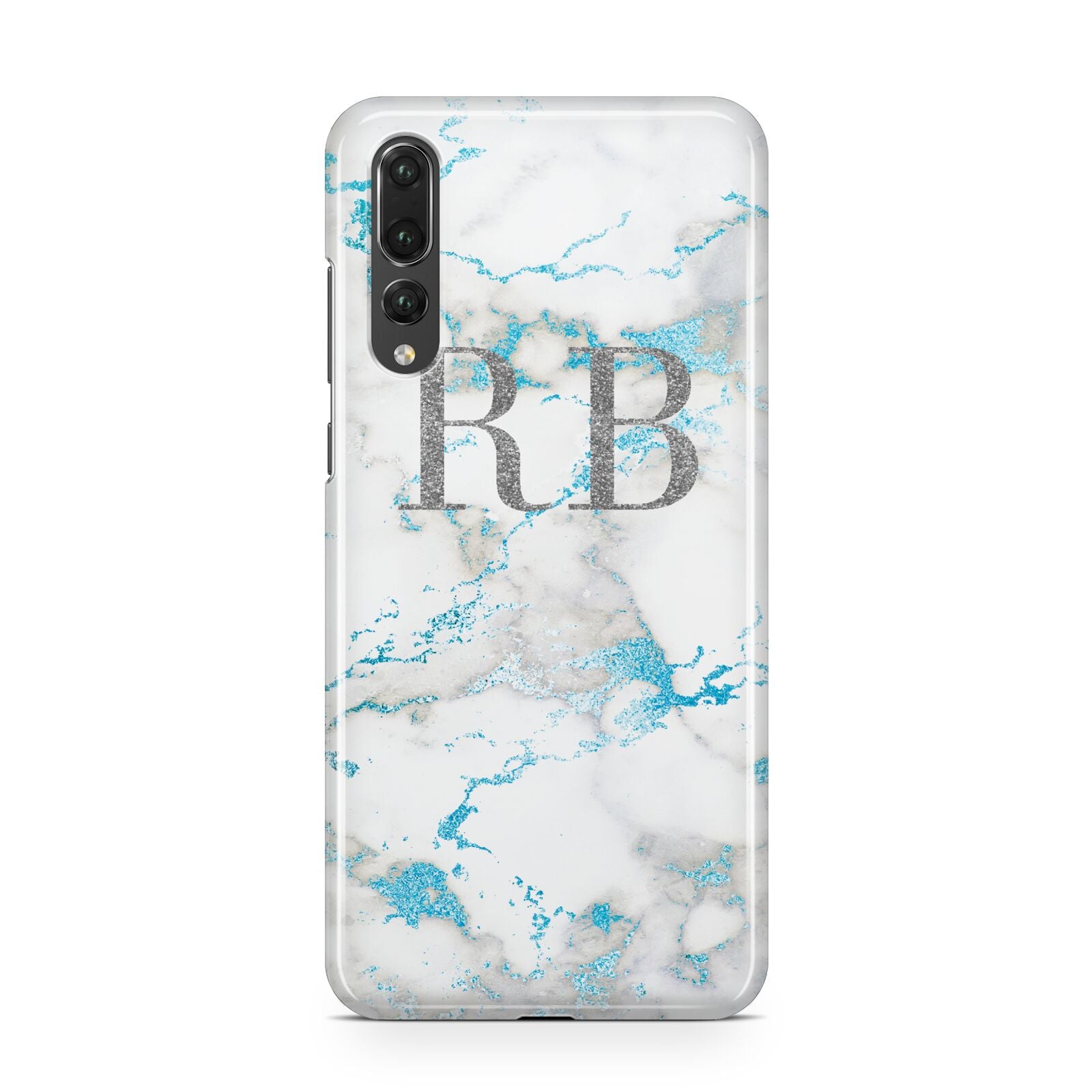Personalised Blue Marble Initials Huawei P20 Pro Phone Case