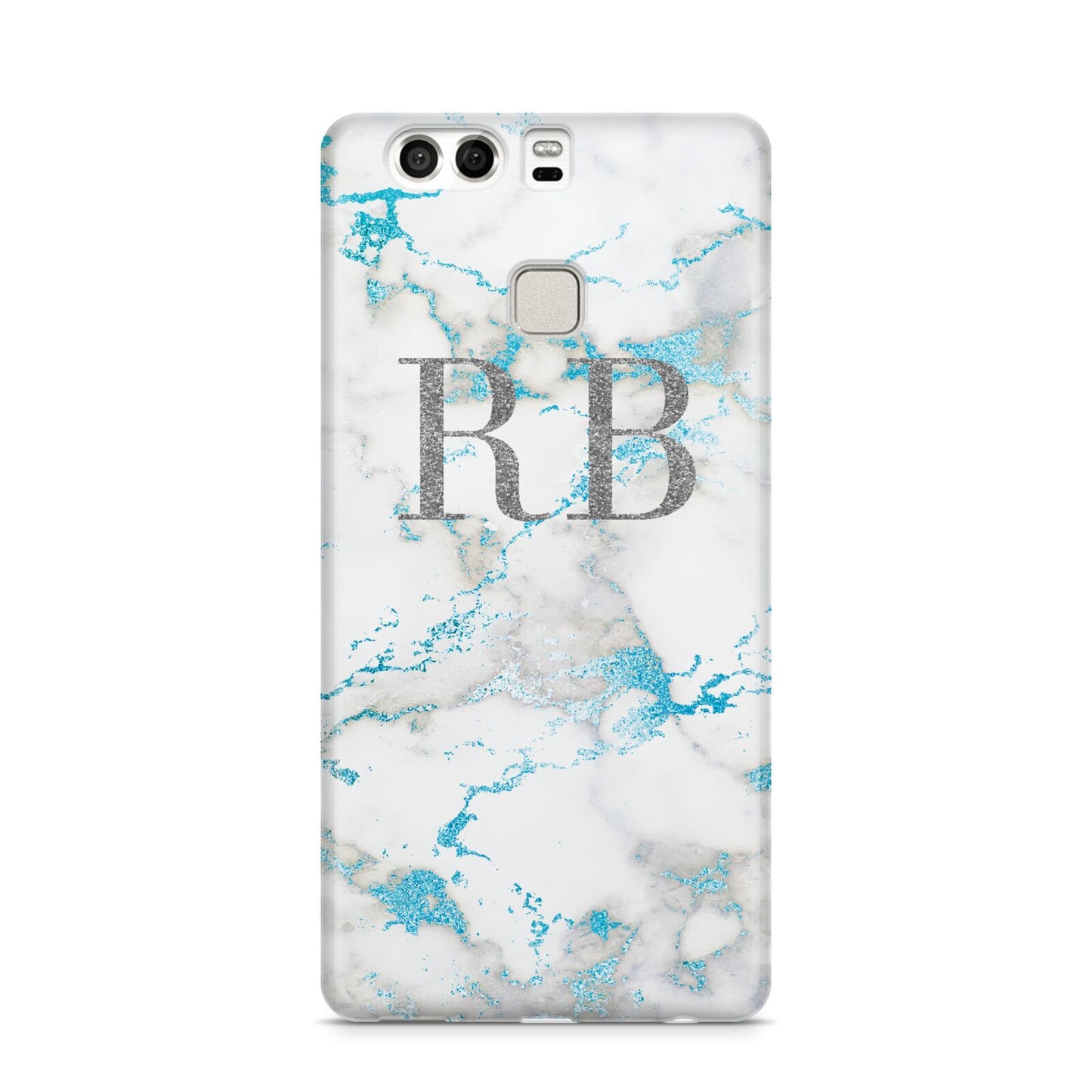 Personalised Blue Marble Initials Huawei P9 Case