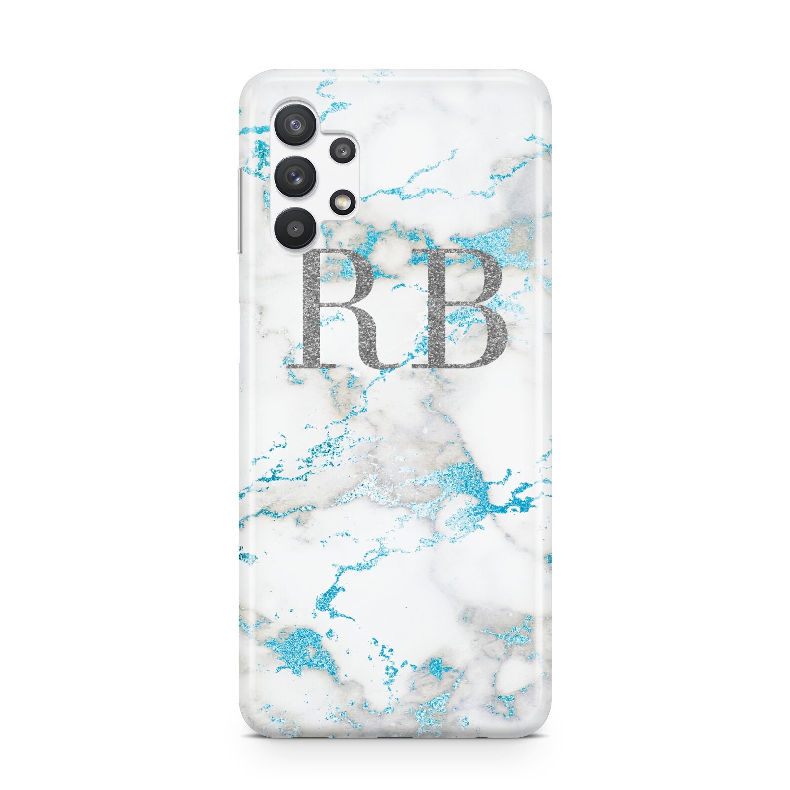 Personalised Blue Marble Initials Samsung A32 5G Case