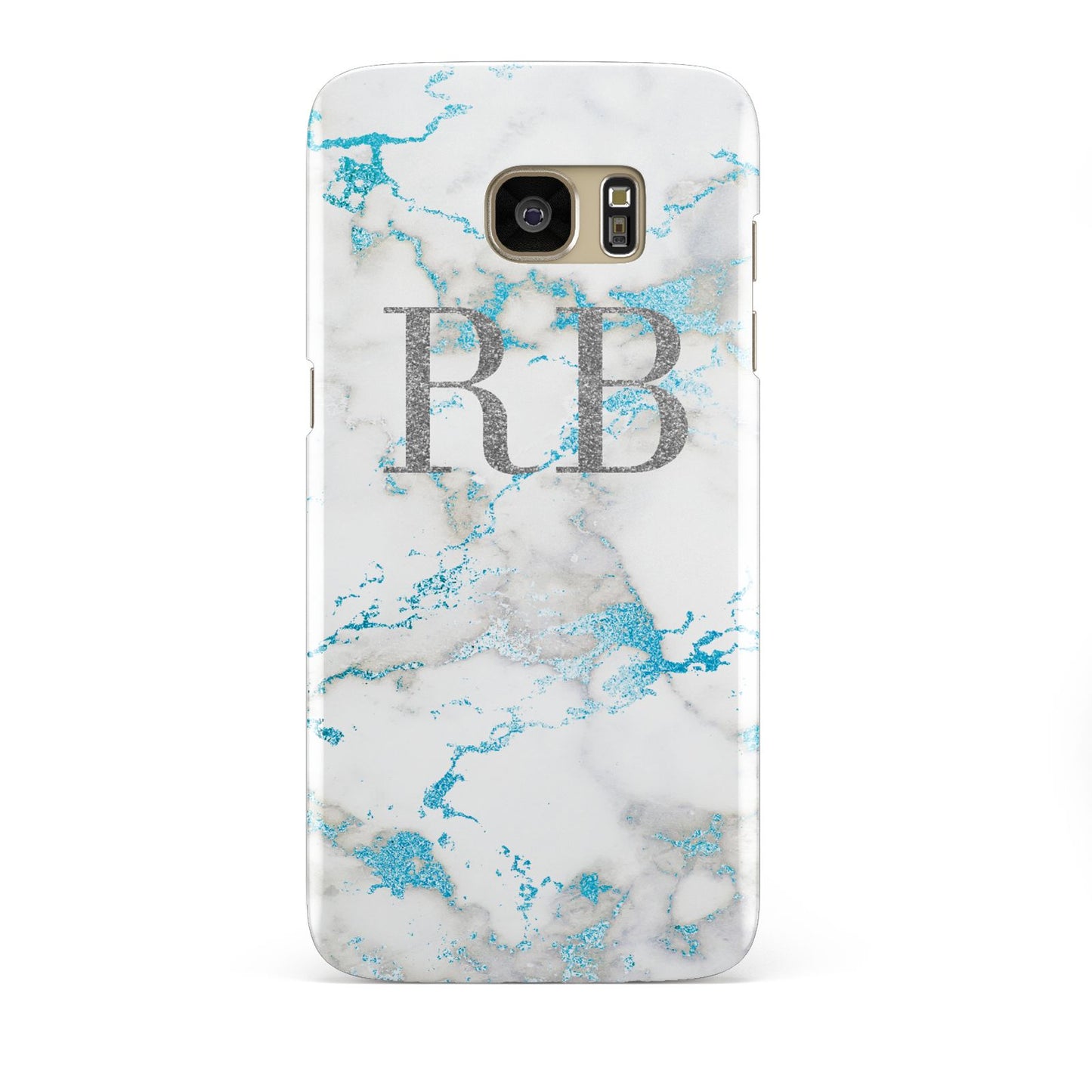 Personalised Blue Marble Initials Samsung Galaxy S7 Edge Case