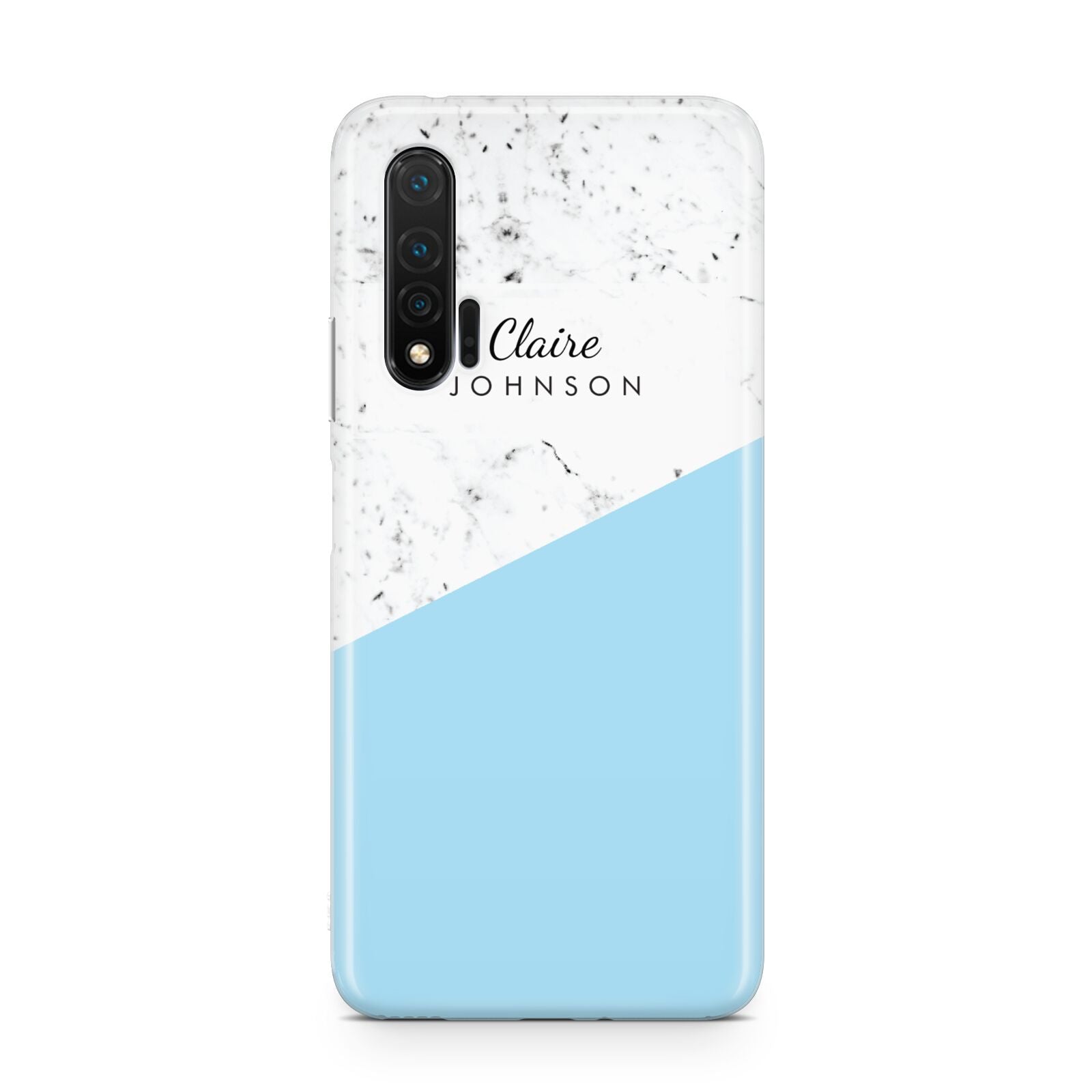 Personalised Blue Marble With Name Initials Huawei Nova 6 Phone Case