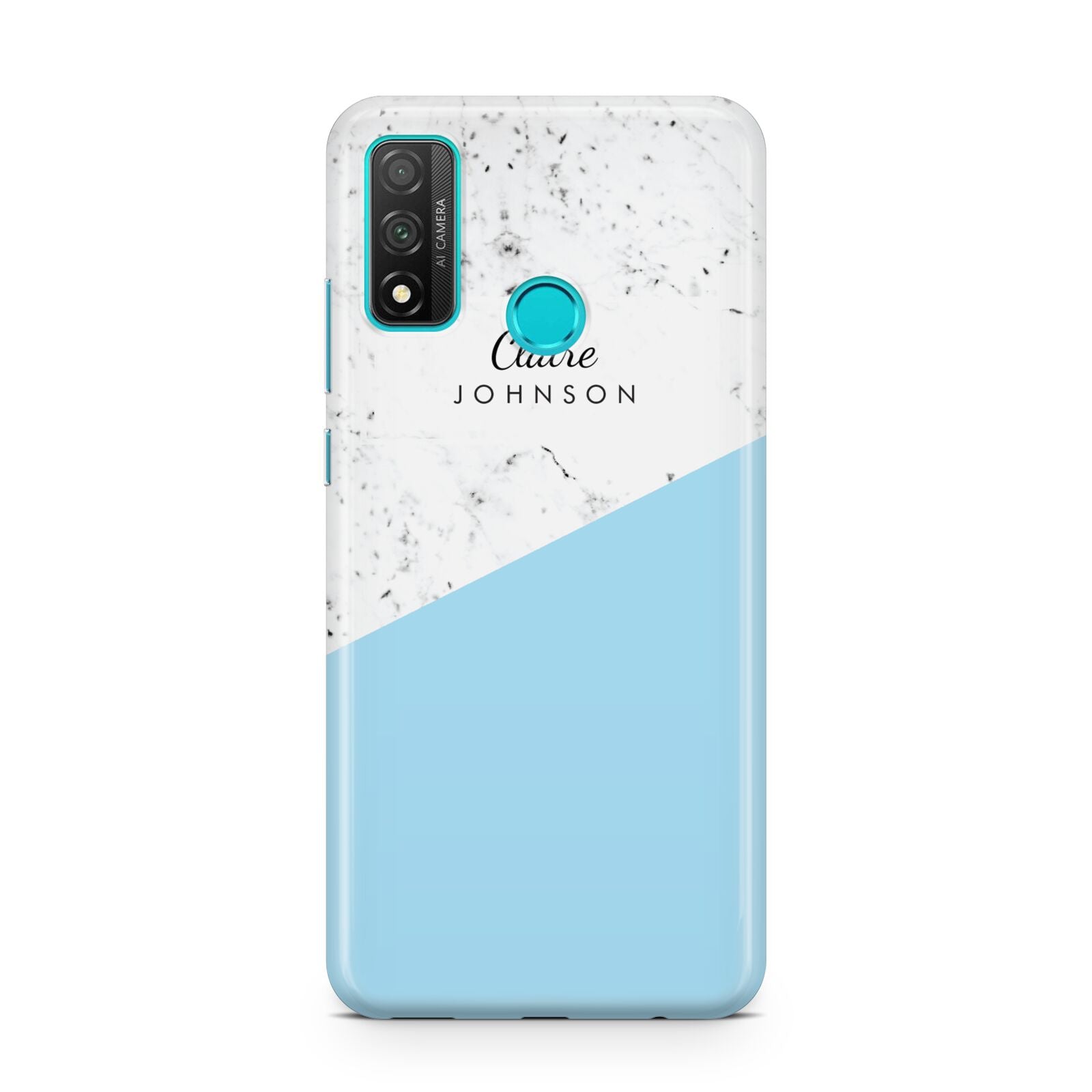 Personalised Blue Marble With Name Initials Huawei P Smart 2020