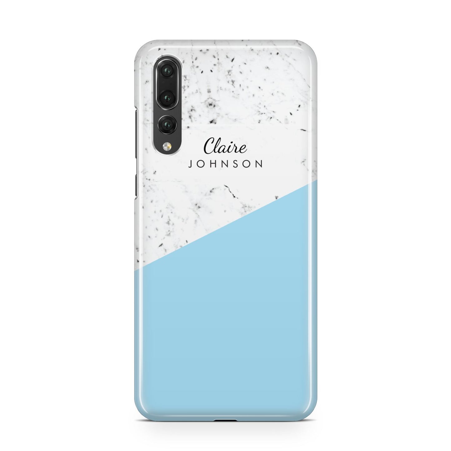 Personalised Blue Marble With Name Initials Huawei P20 Pro Phone Case