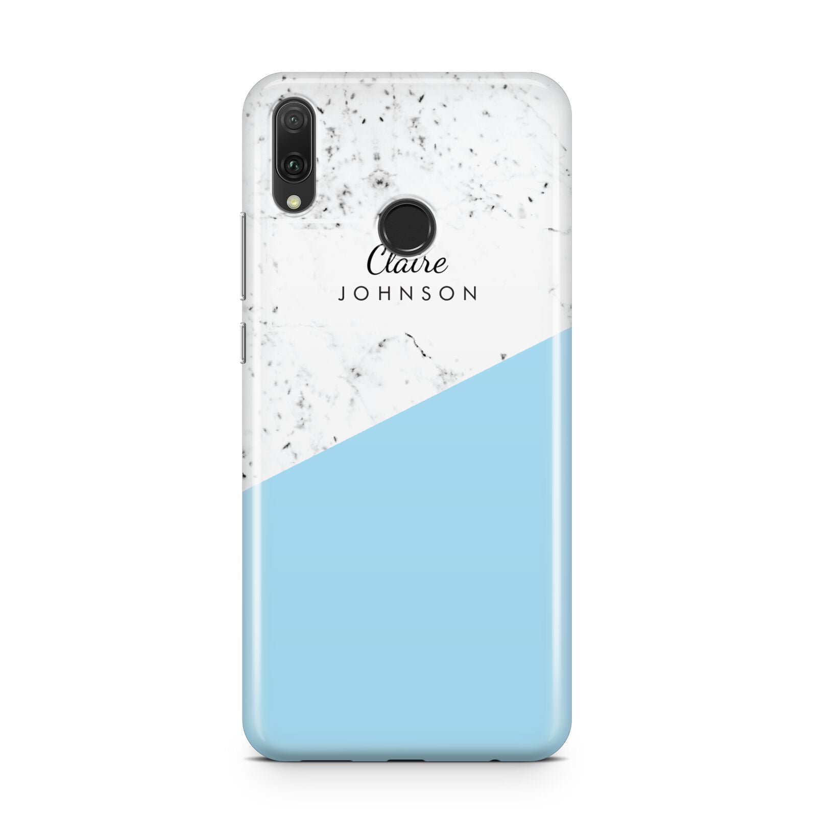 Personalised Blue Marble With Name Initials Huawei Y9 2019