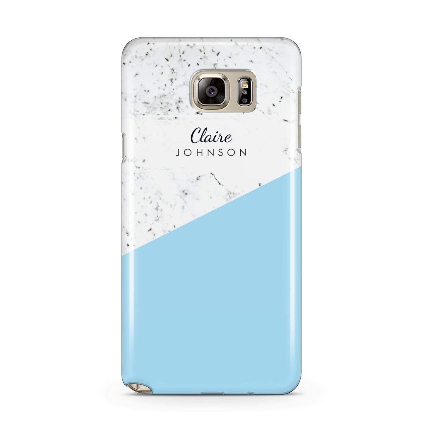 Personalised Blue Marble With Name Initials Samsung Galaxy Note 5 Case