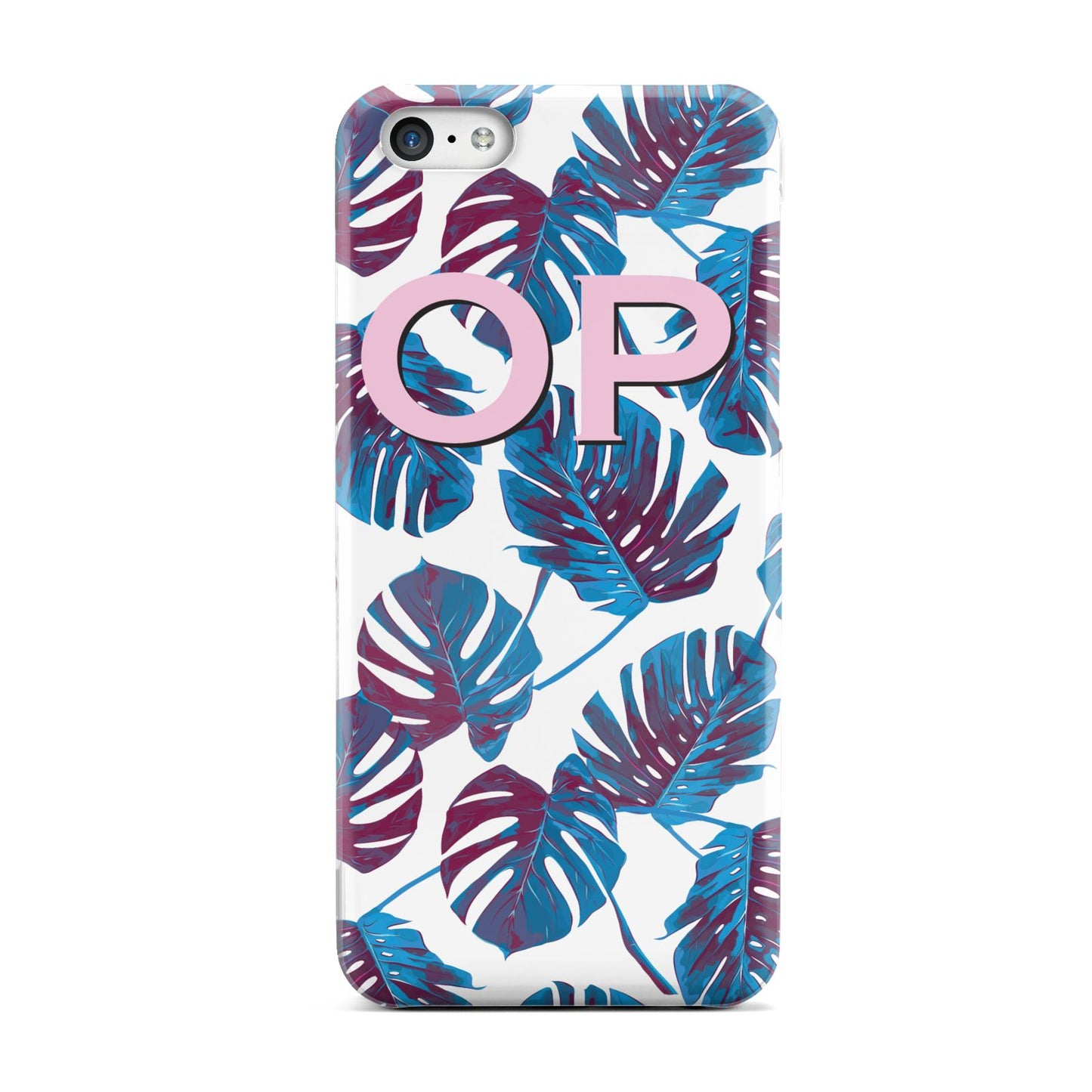 Personalised Blue Monstera Leaves Apple iPhone 5c Case