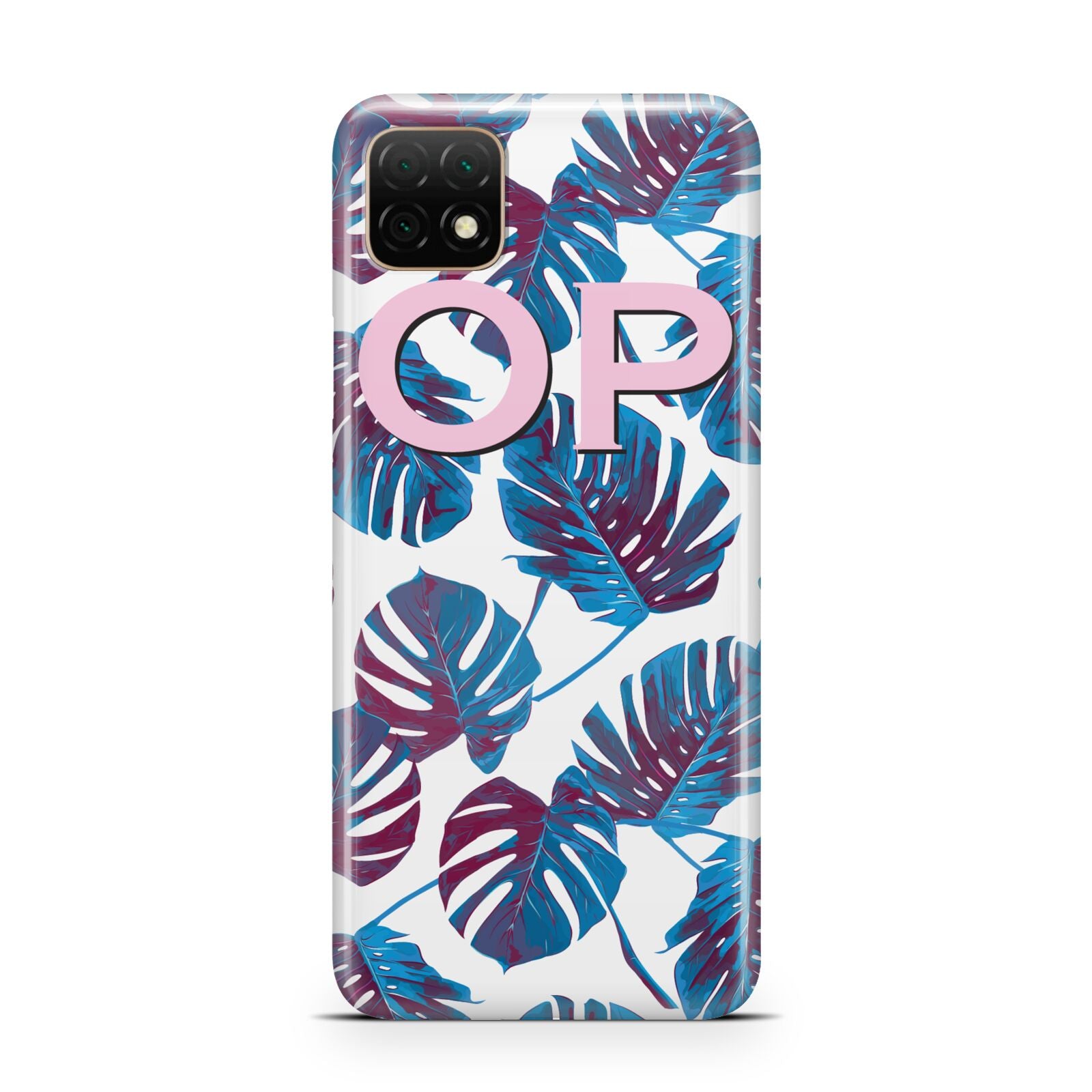 Personalised Blue Monstera Leaves Huawei Enjoy 20 Phone Case