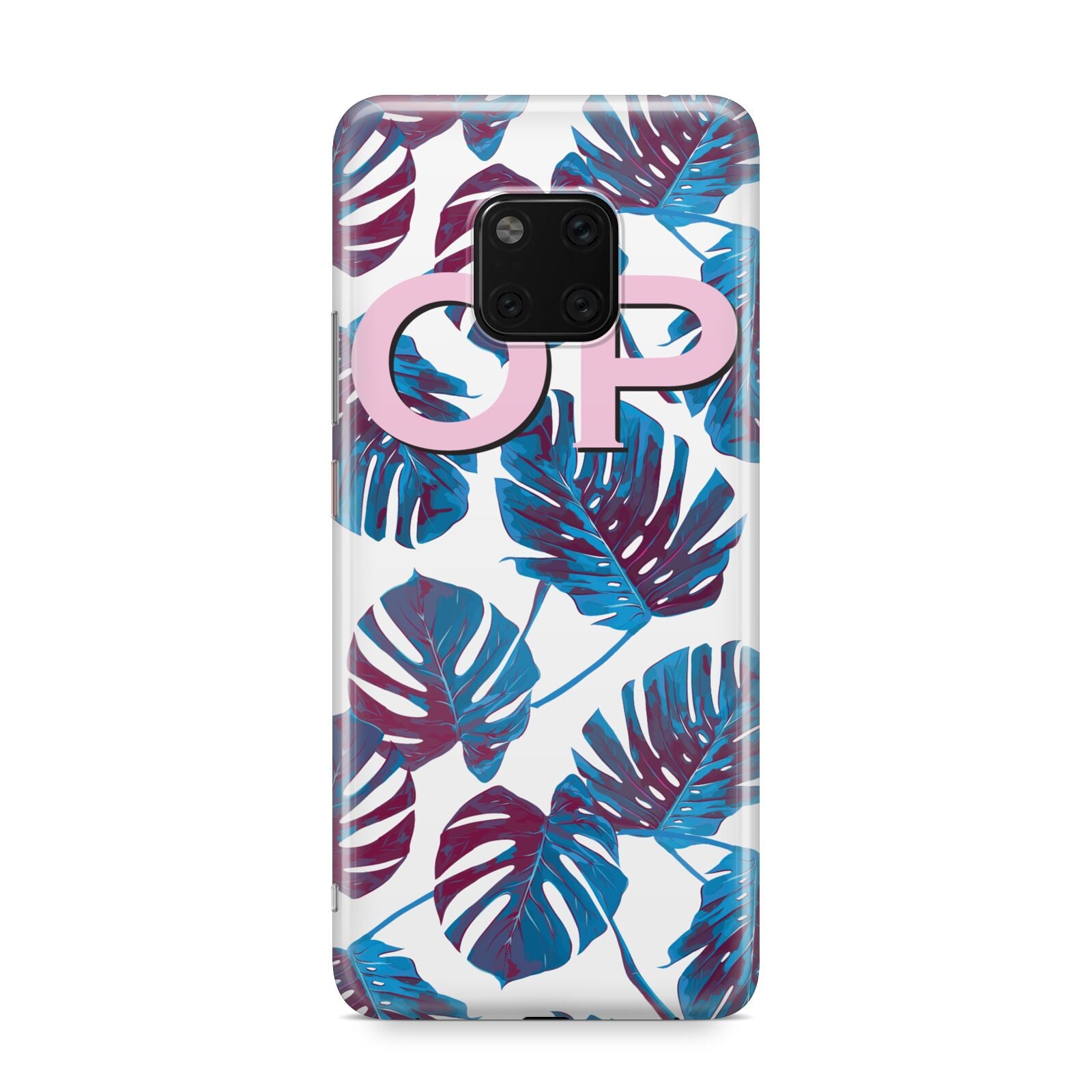 Personalised Blue Monstera Leaves Huawei Mate 20 Pro Phone Case