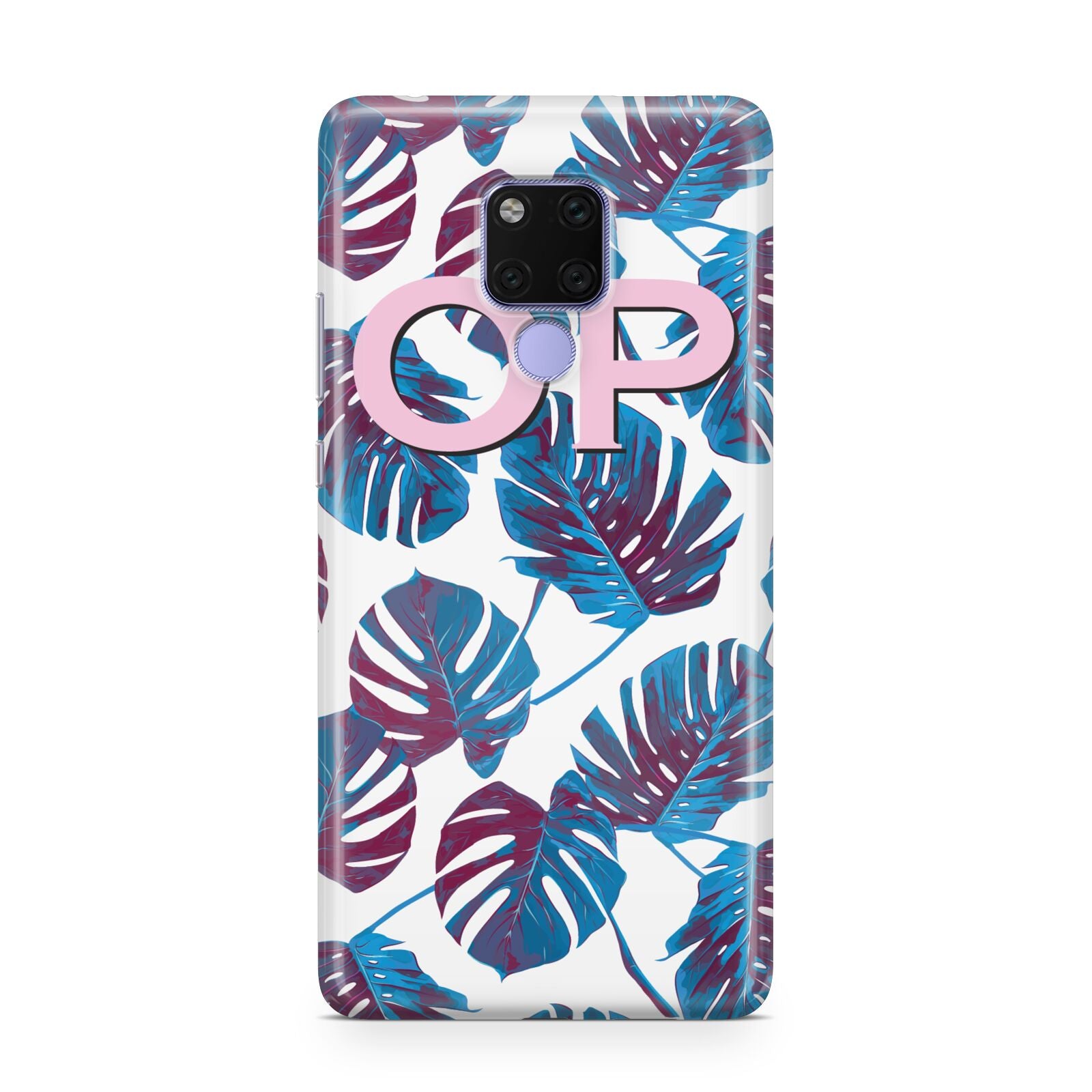 Personalised Blue Monstera Leaves Huawei Mate 20X Phone Case