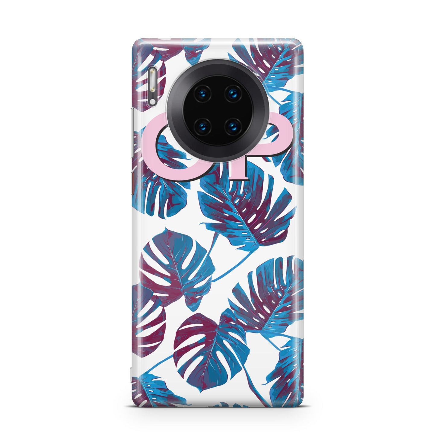 Personalised Blue Monstera Leaves Huawei Mate 30 Pro Phone Case