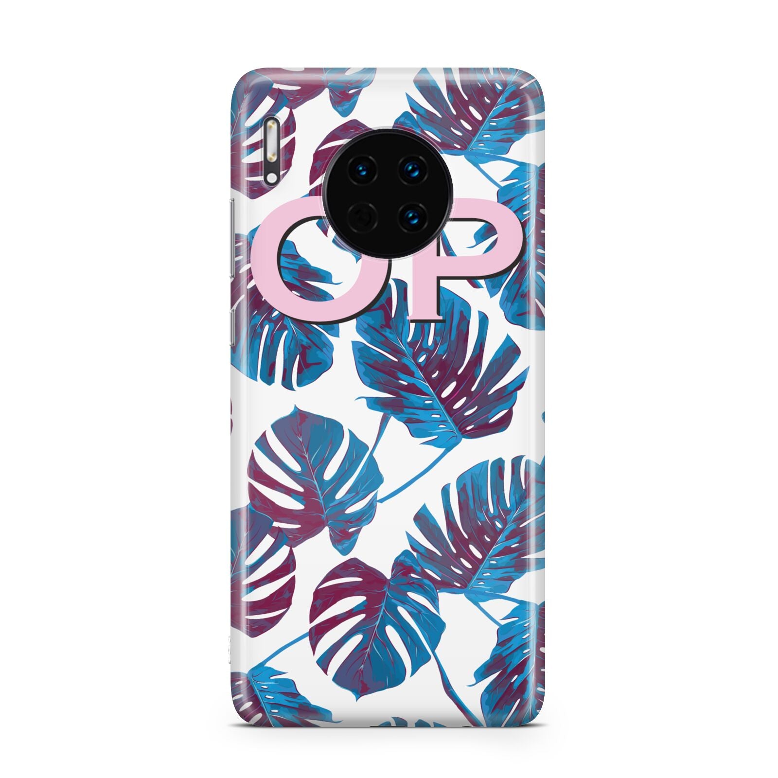 Personalised Blue Monstera Leaves Huawei Mate 30