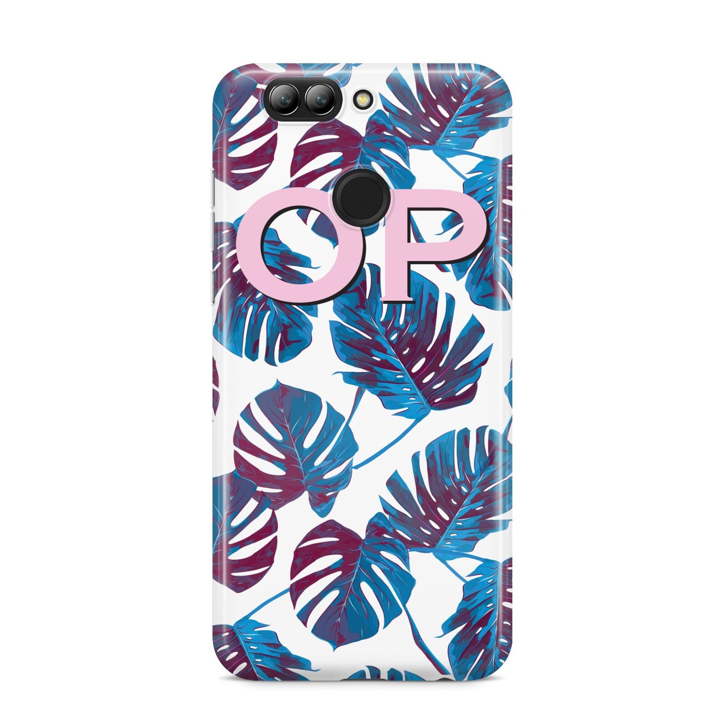 Personalised Blue Monstera Leaves Huawei Nova 2s Phone Case