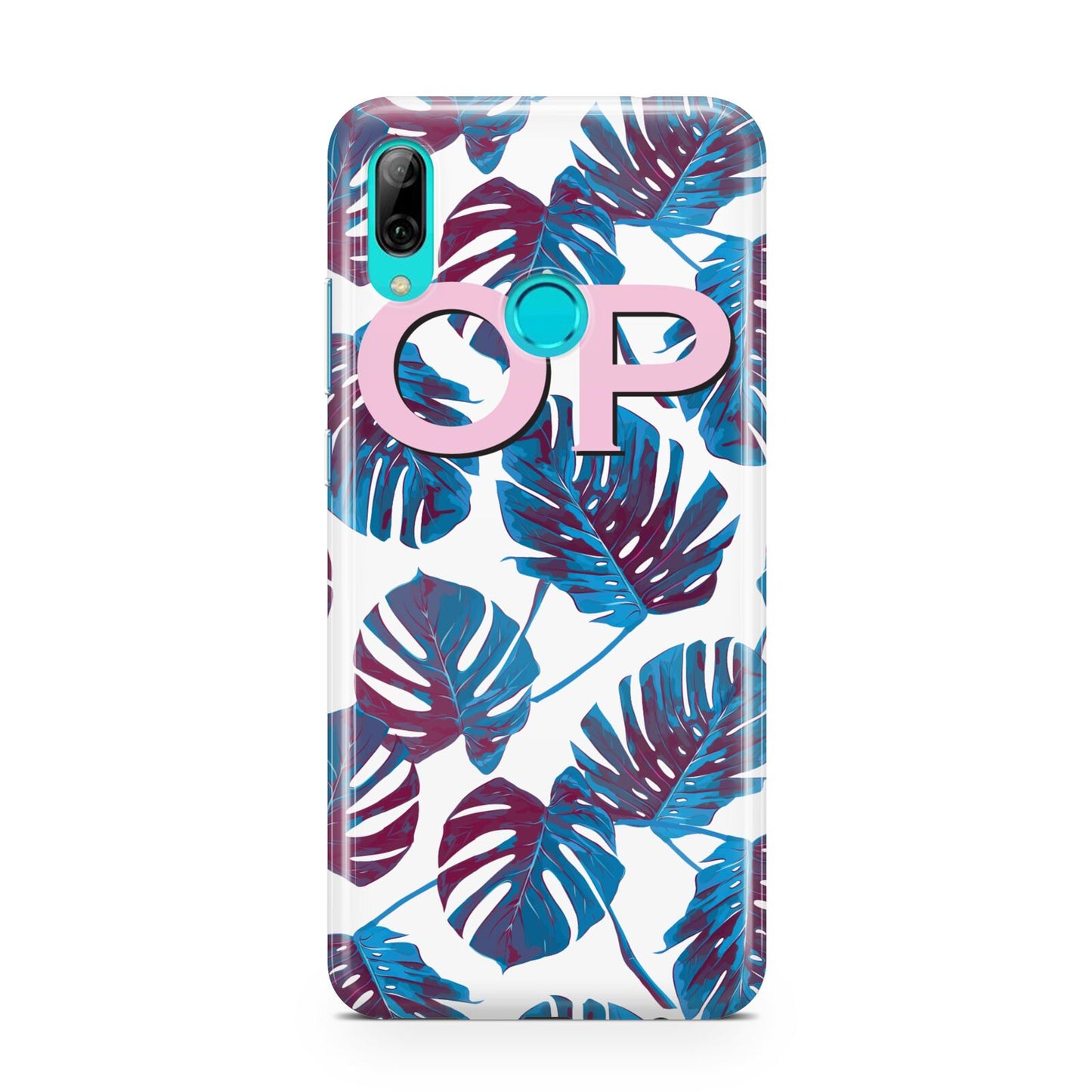 Personalised Blue Monstera Leaves Huawei P Smart 2019 Case