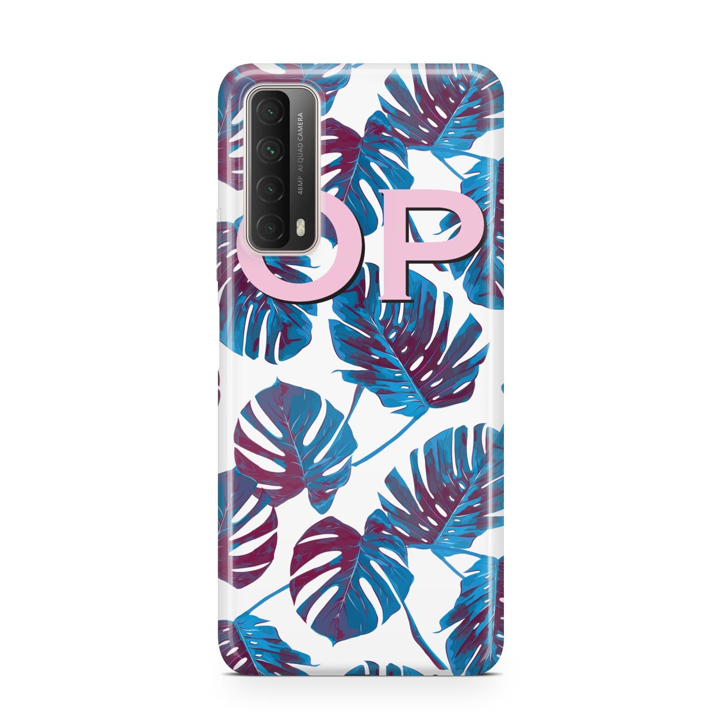 Personalised Blue Monstera Leaves Huawei P Smart 2021