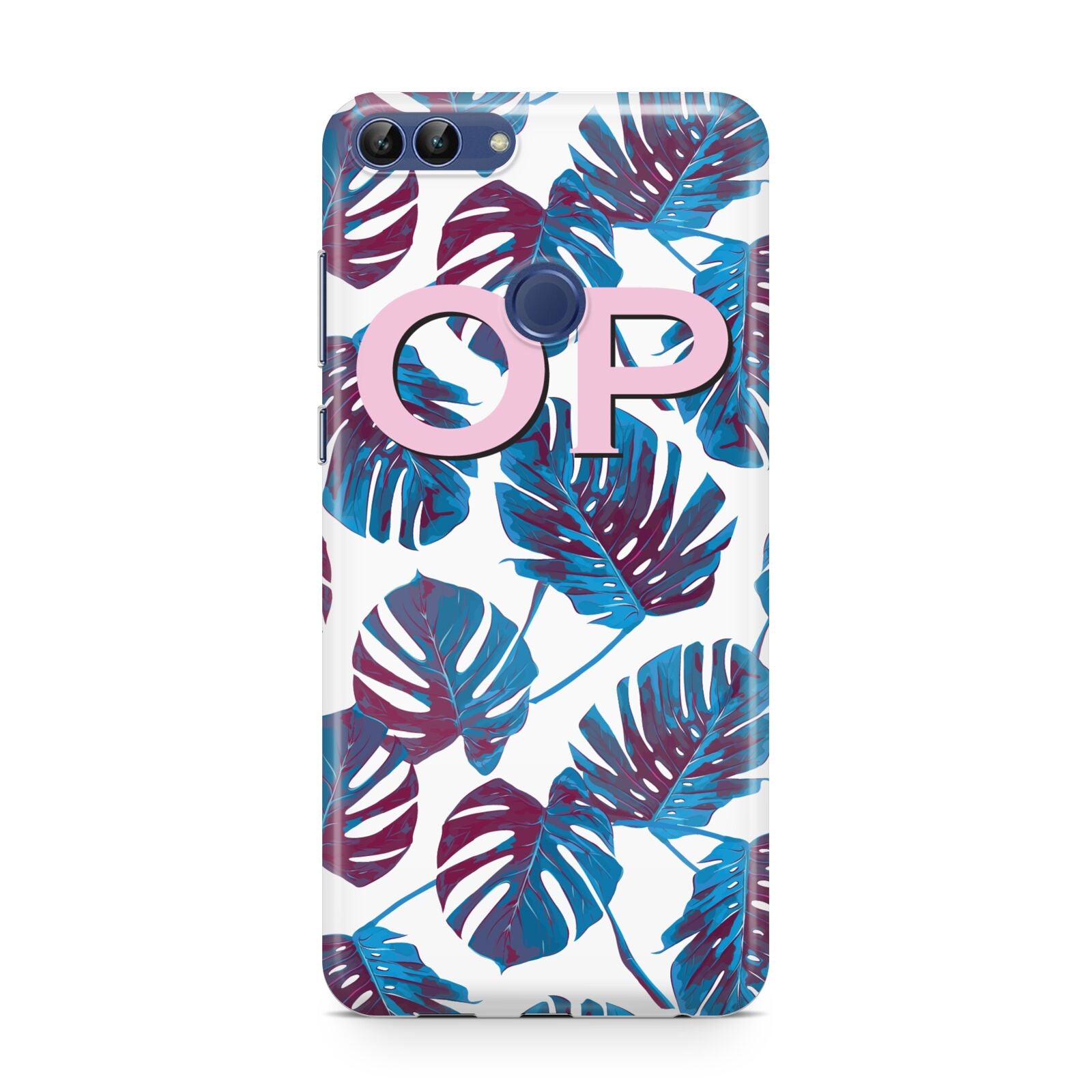 Personalised Blue Monstera Leaves Huawei P Smart Case