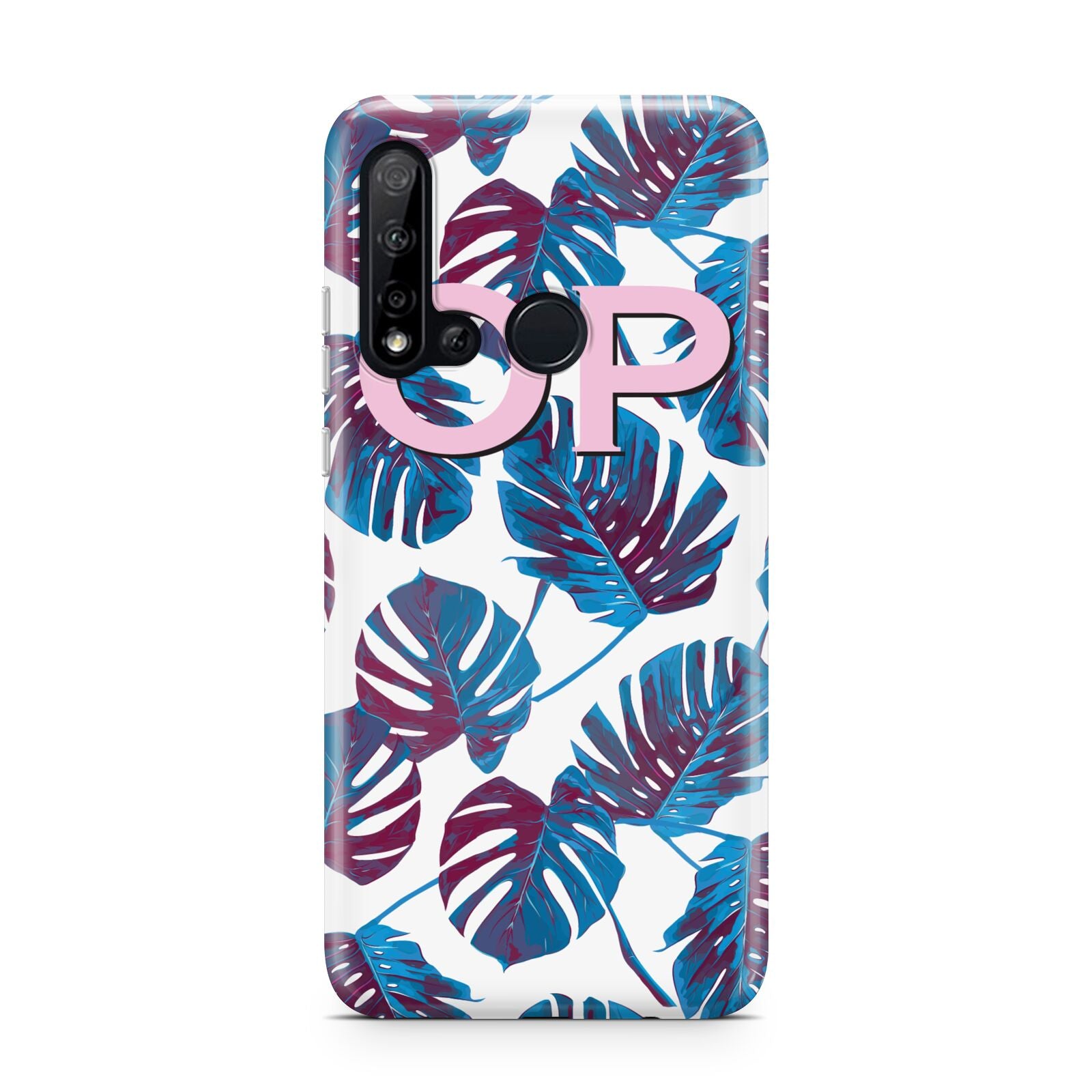 Personalised Blue Monstera Leaves Huawei P20 Lite 5G Phone Case