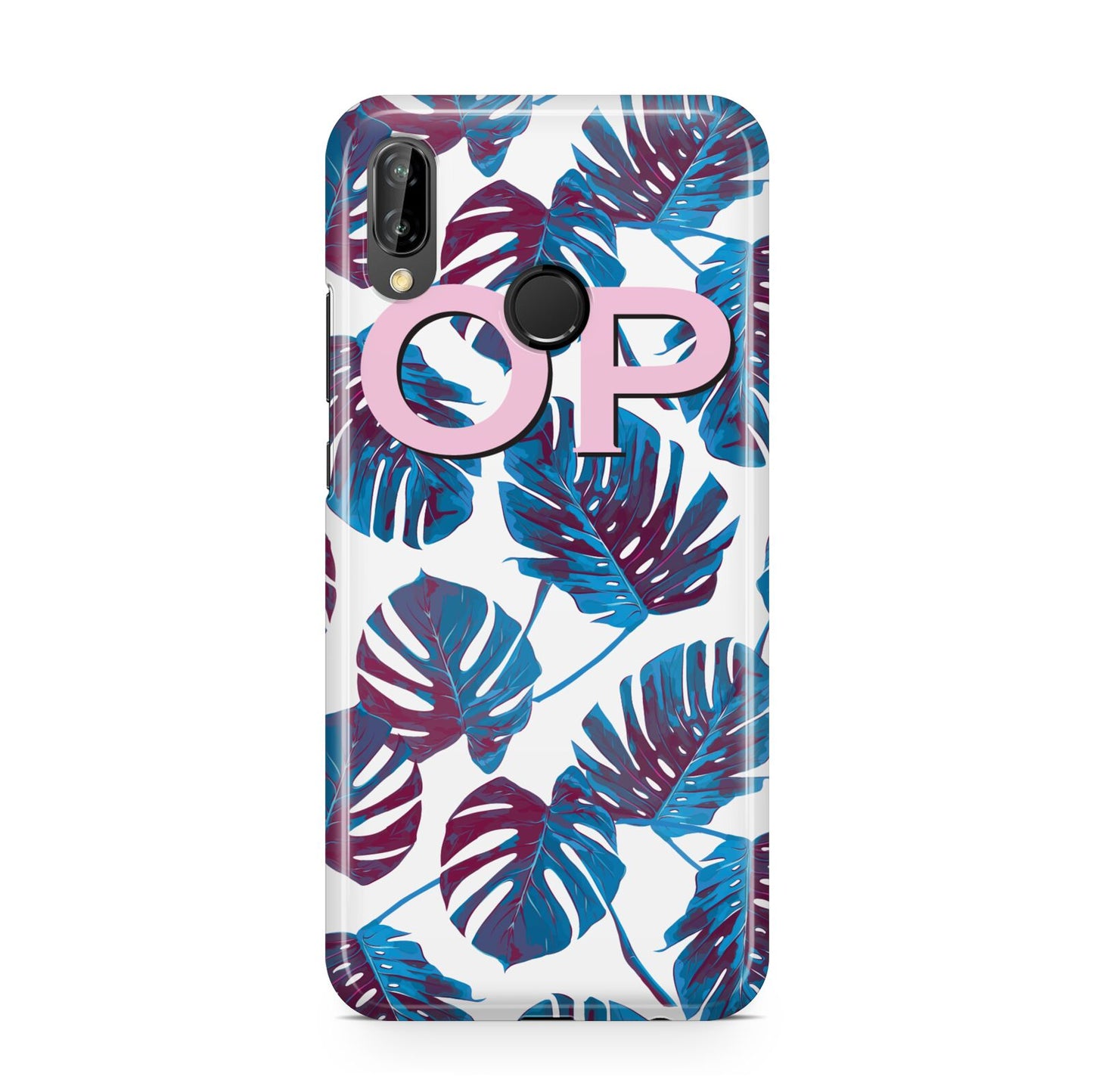 Personalised Blue Monstera Leaves Huawei P20 Lite Phone Case